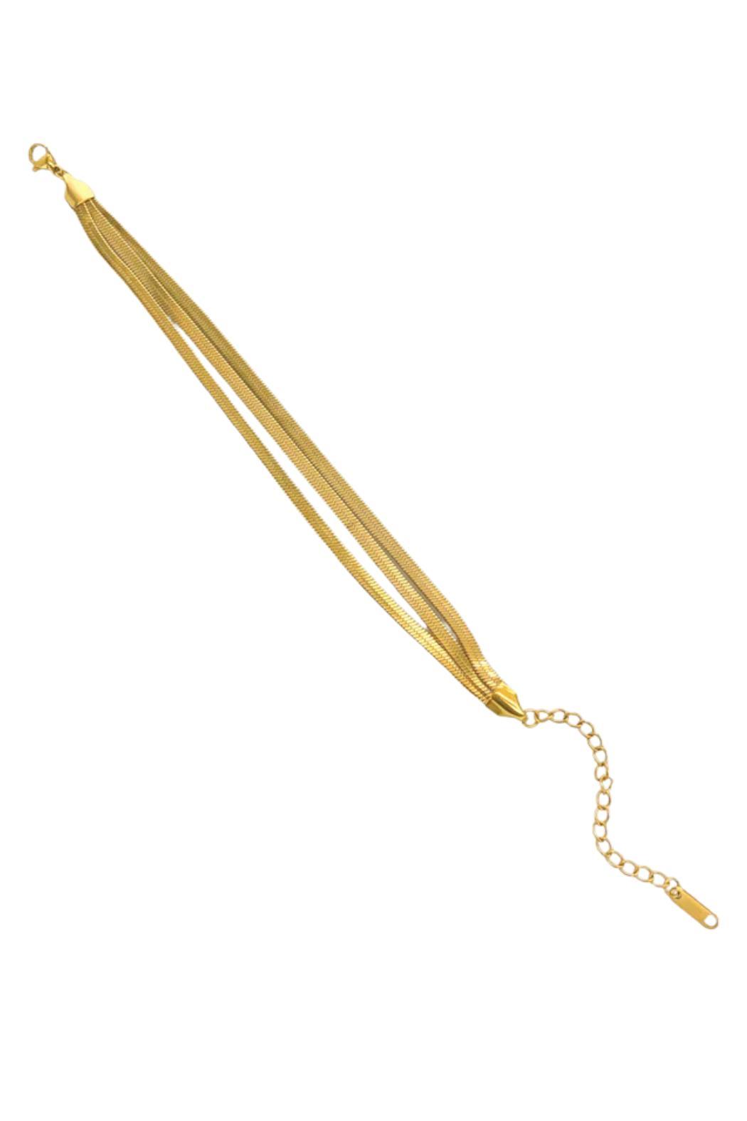 18K Triple Herringbone Bracelet Product Image