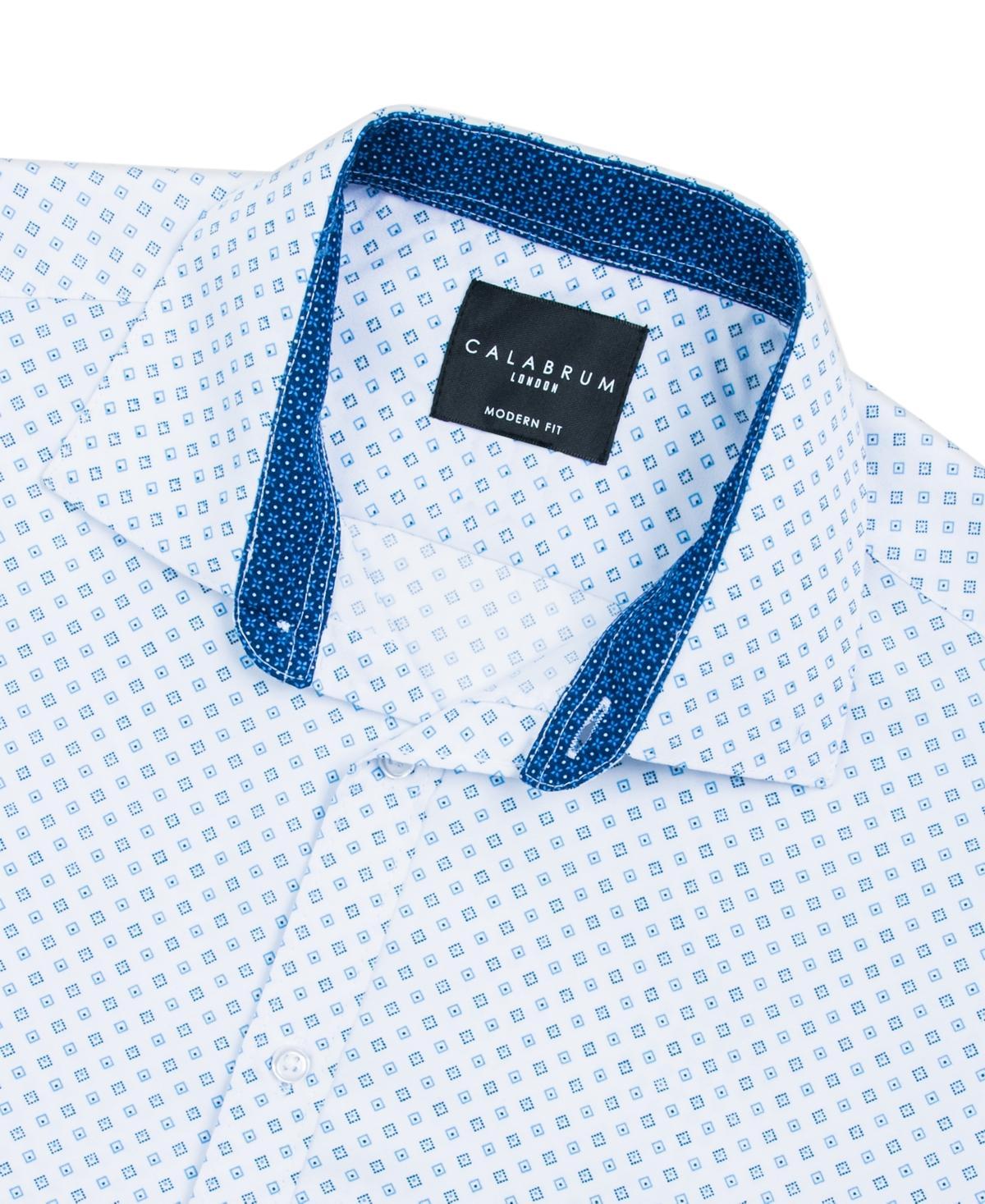 Mens Regular Fit Geo Print Wrinkle Free Performance Dress Shirt Product Image