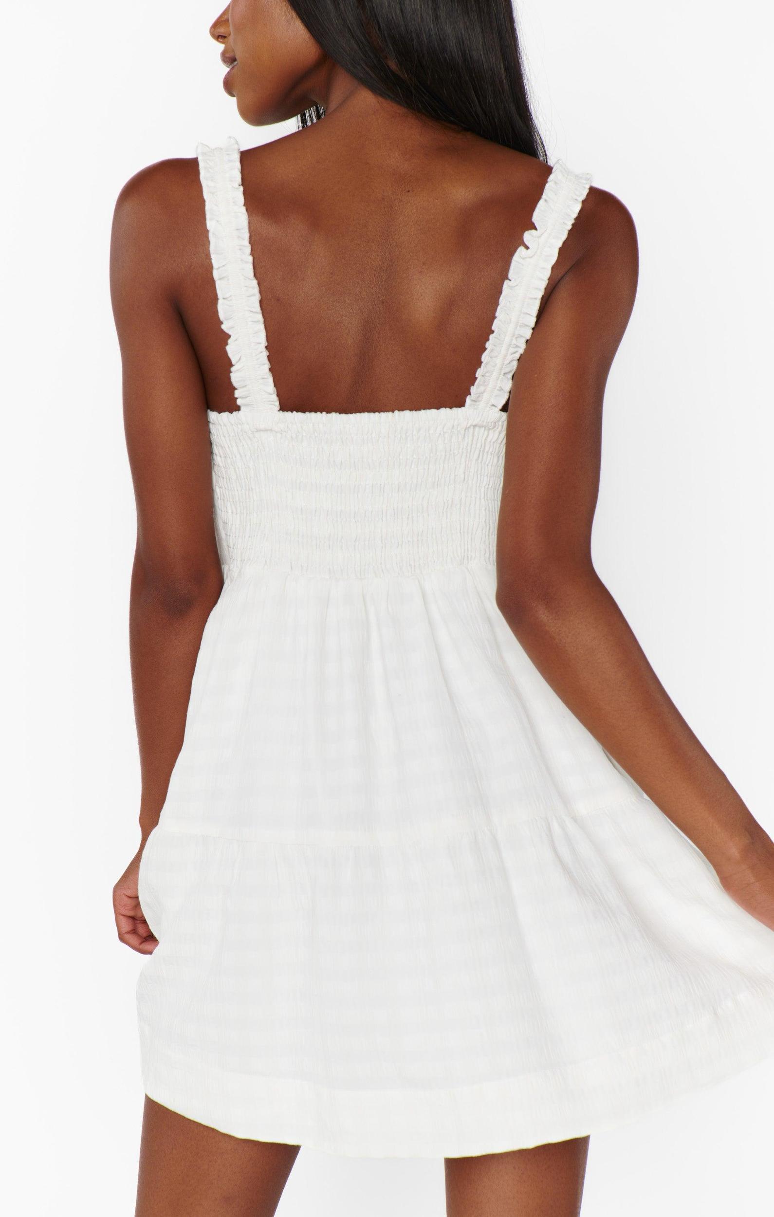 Rosie Mini Dress ~ White Cottage Gingham Product Image