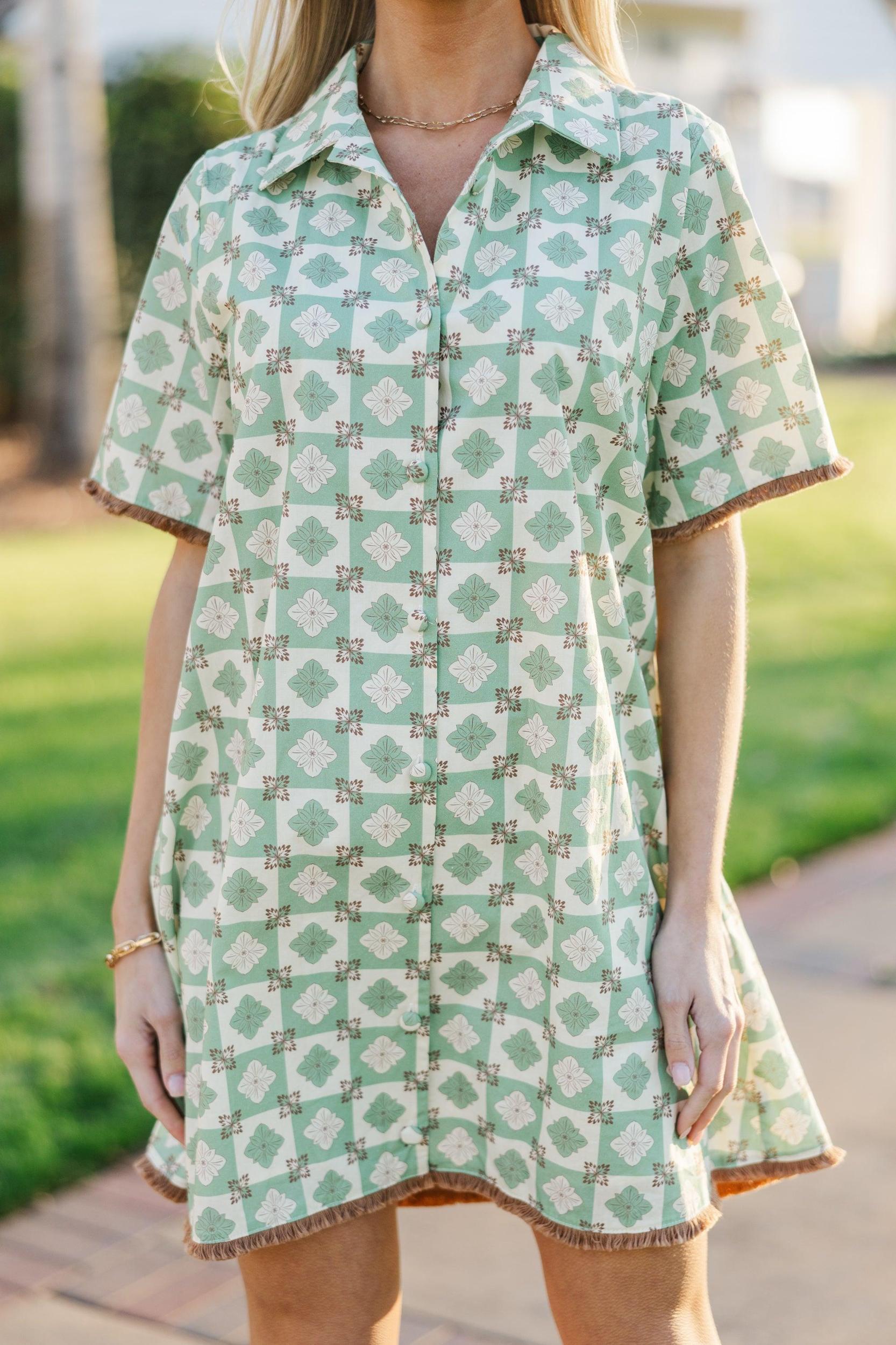 Work With You Brown Medallion Dress Female Product Image