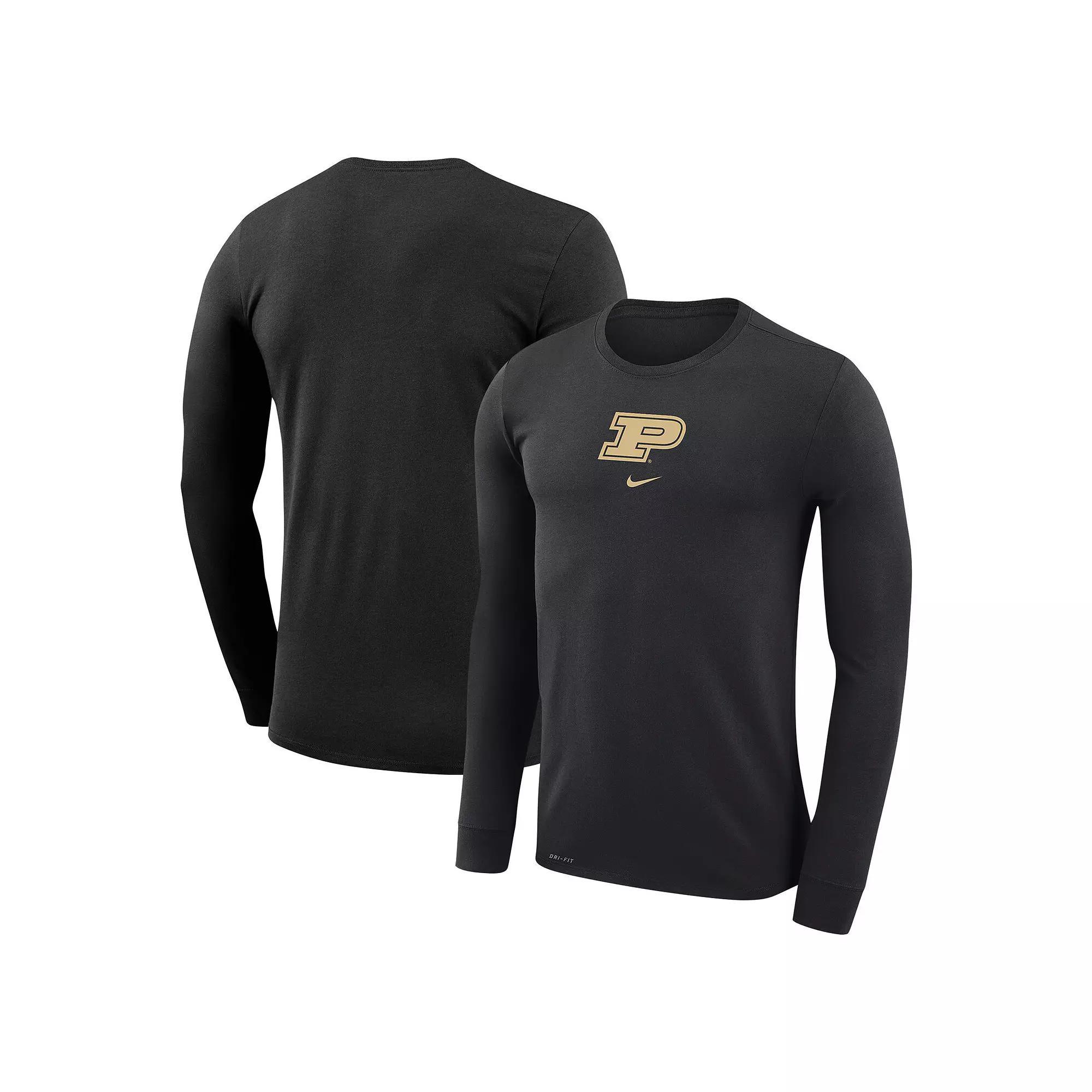 Men's Nike  Black Purdue Boilermakers Basketball Shootaround Long Sleeve T-Shirt, Size: Small Product Image