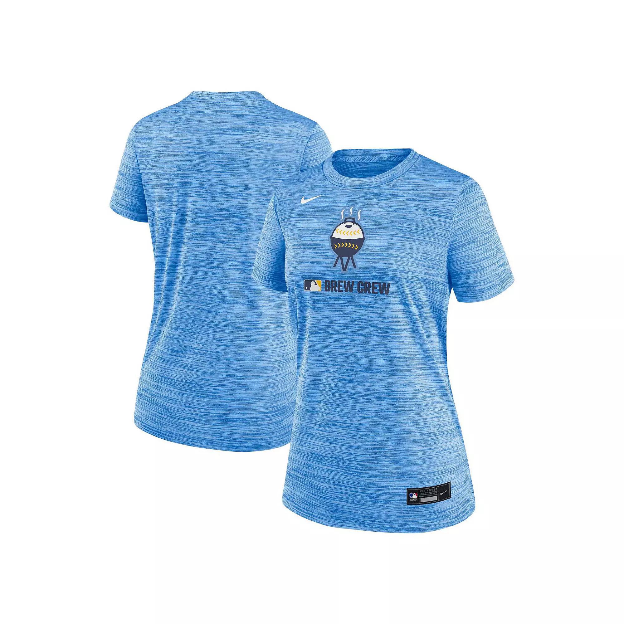 Women's Nike Powder Blue Milwaukee Brewers Authentic Collection City Connect Velocity Performance T-Shirt, Size: Small, Light Product Image