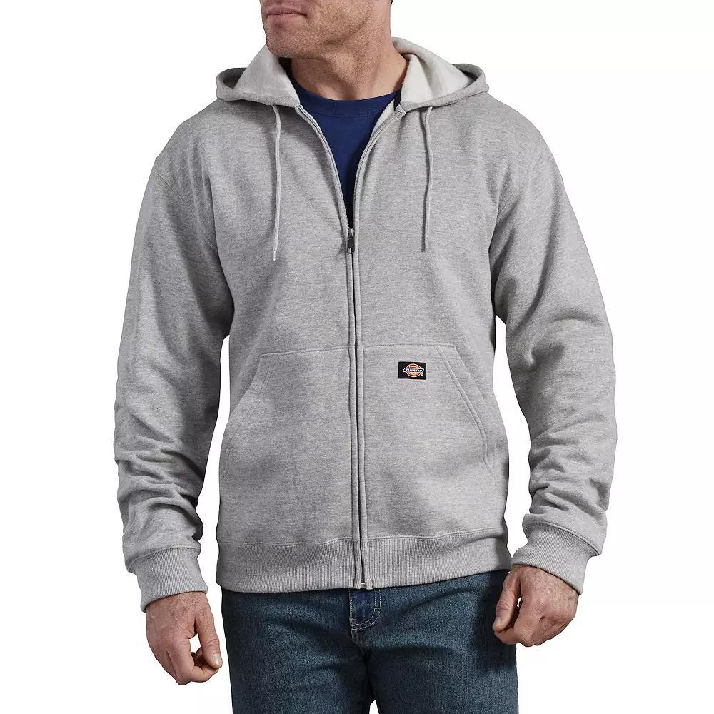Men's Dickies Fleece Zip-Front Hoodie, Size: Medium, Grey Gray Product Image