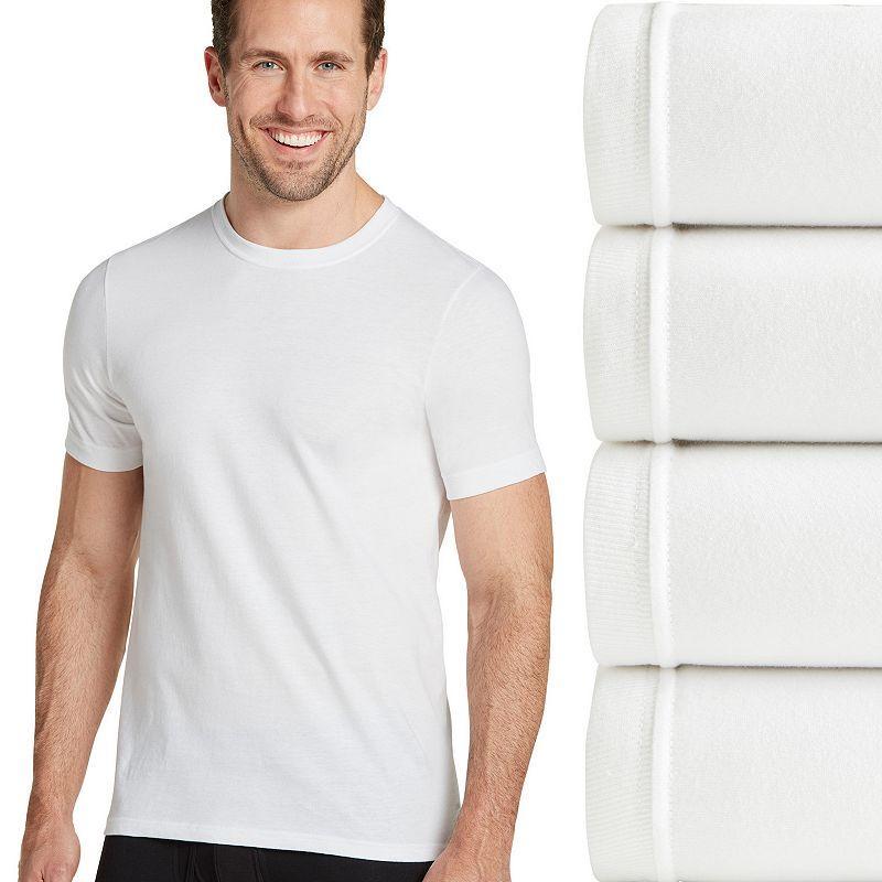 Men's Jockey® Classic 3-pack +1 Bonus StayCool+ Crewneck Tees, Size: Large, All White Product Image