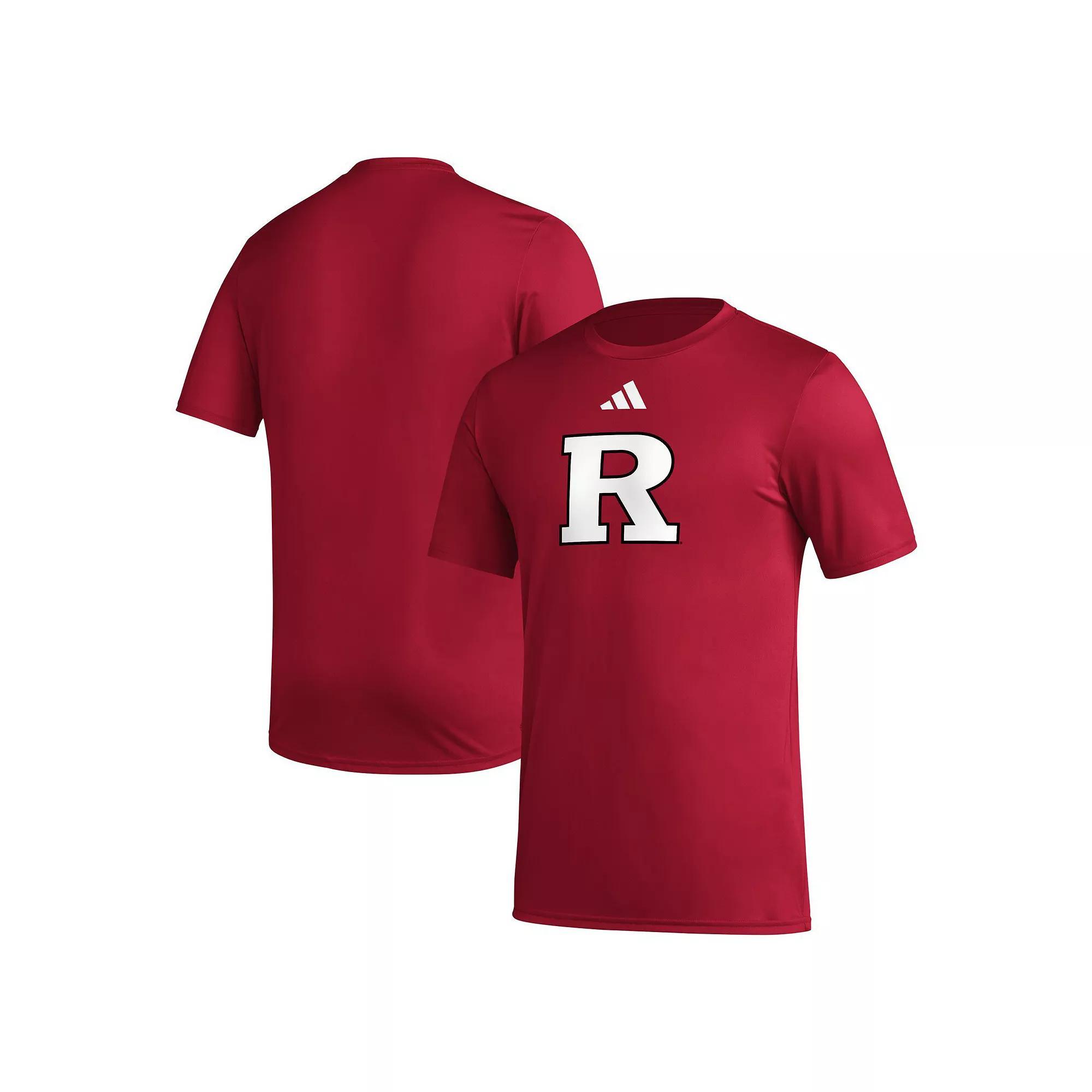 Men's adidas Scarlet Rutgers Scarlet Knights Primary Locker Logo Pre-Game AEROREADY T-Shirt, Size: 2XL, Red Product Image