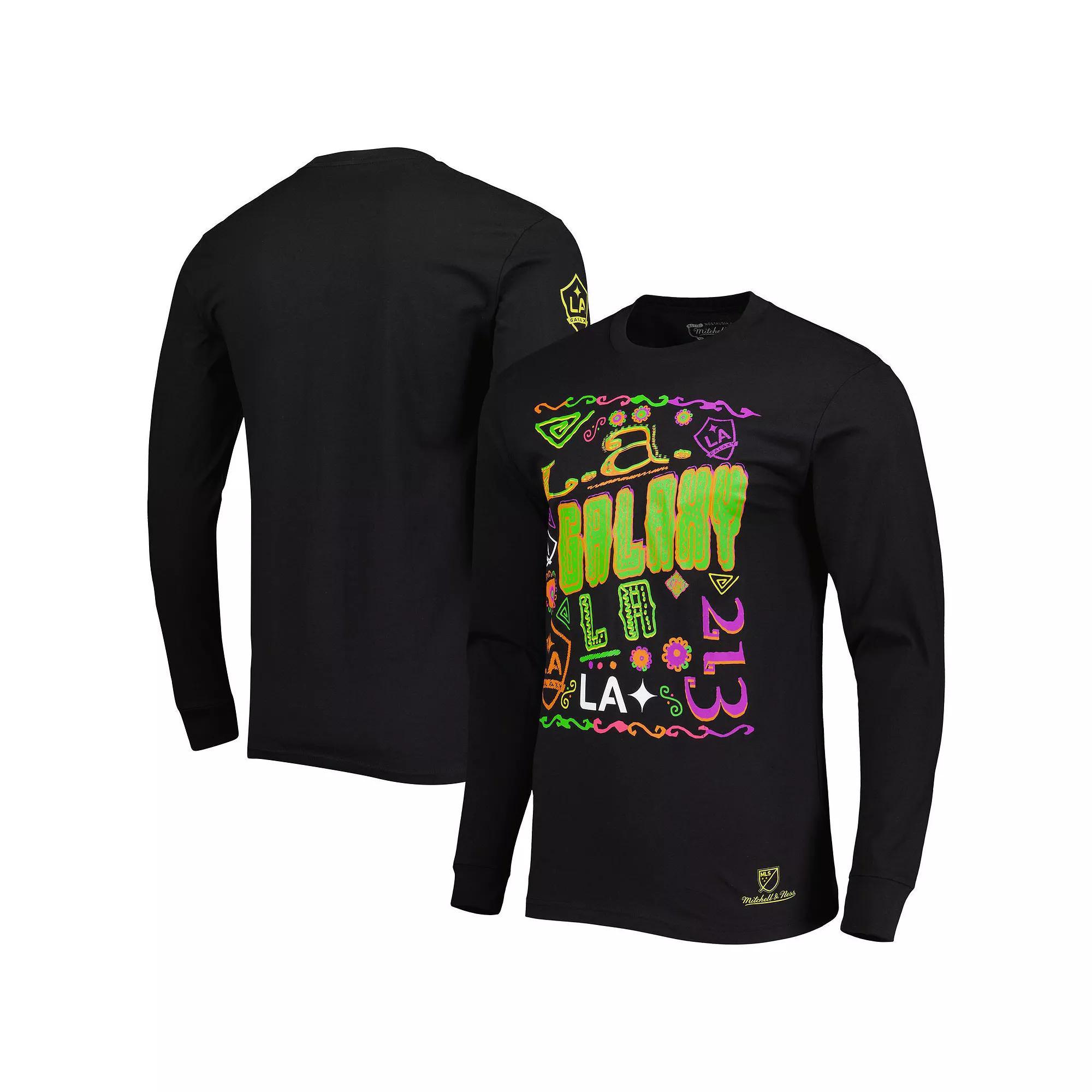Mens Mitchell & Ness LA Galaxy Papel Picado Long Sleeve T-Shirt Product Image