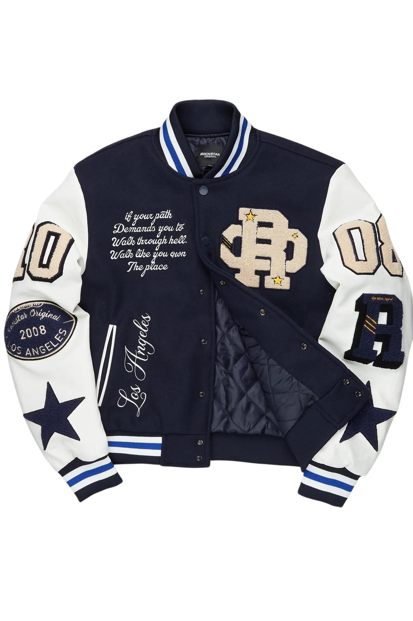 Balser Navy Varsity Jacket Male Product Image
