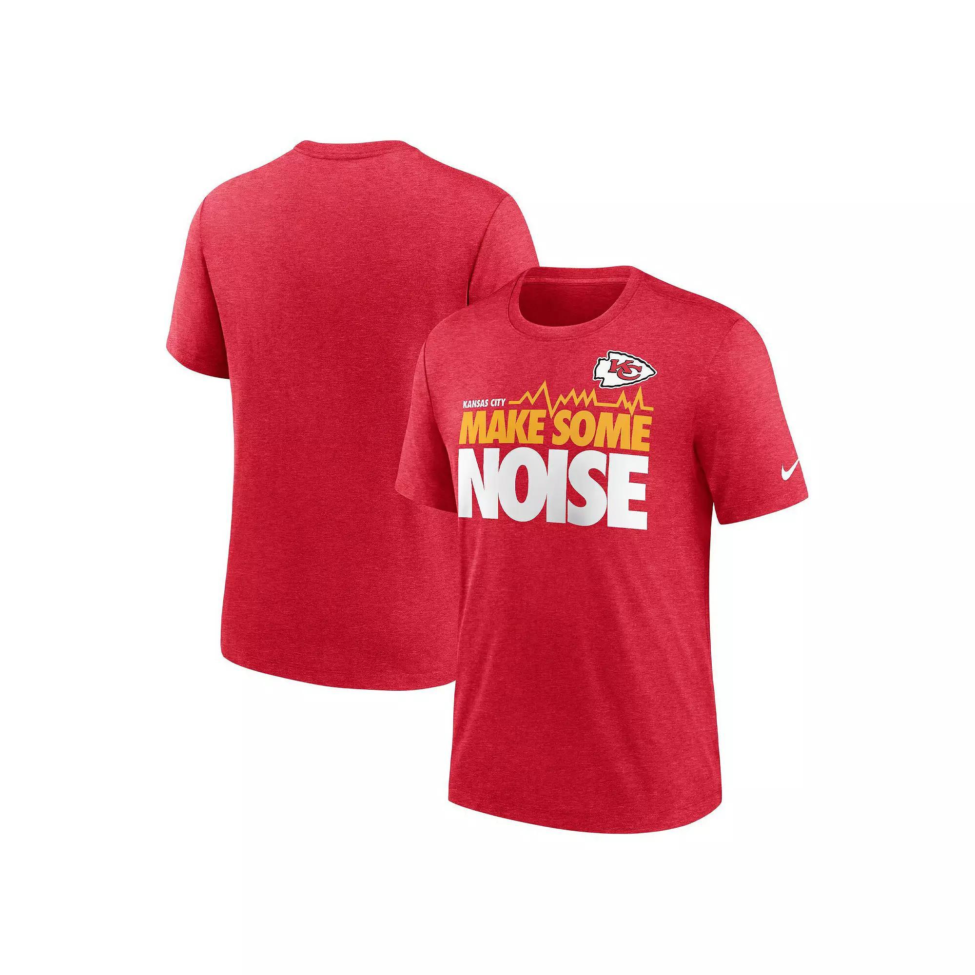 Men's Nike Heathered Red Kansas City Chiefs Local Tri-Blend T-Shirt, Size: Large Product Image