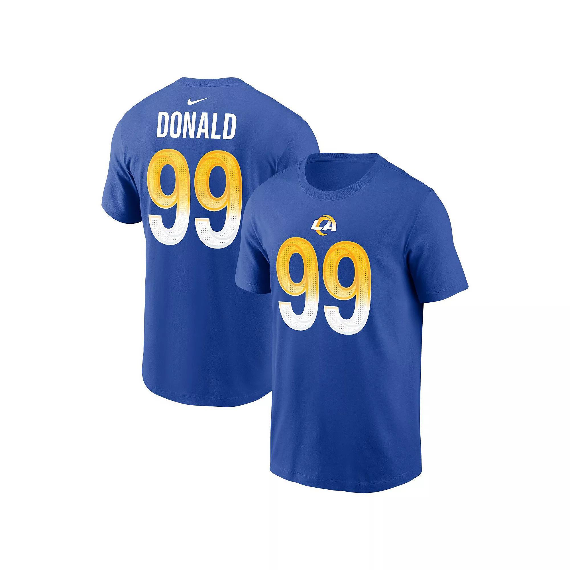 Men's Nike Aaron Donald Royal Los Angeles Rams Player Name & Number T-Shirt, Size: XL, Blue Product Image