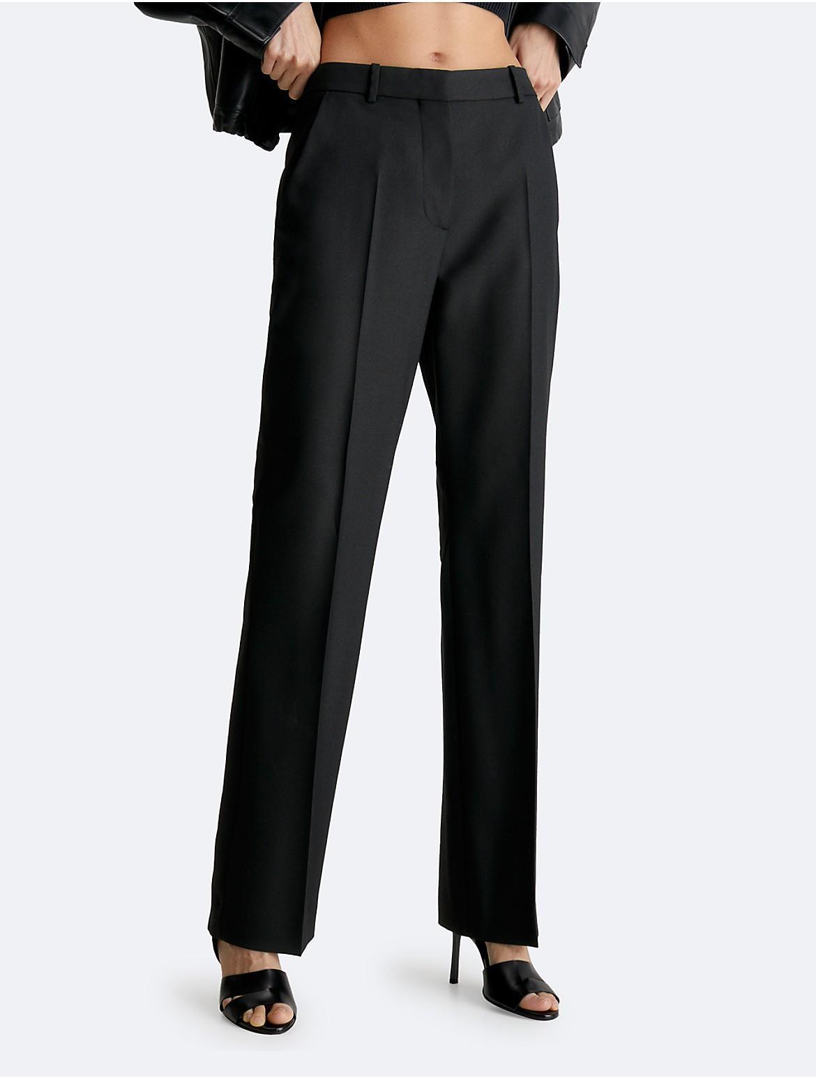 Calvin Klein Womens Slim Straight Woven Pants - Neutral - 34 Product Image