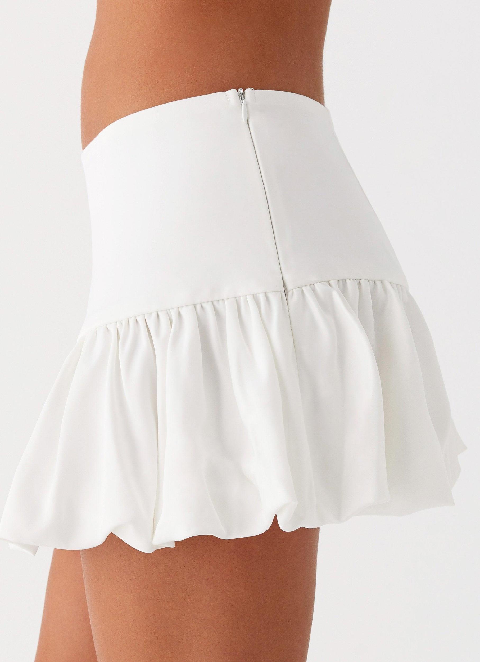 Sweet Thing Bubble Hem Mini Skirt - White Product Image