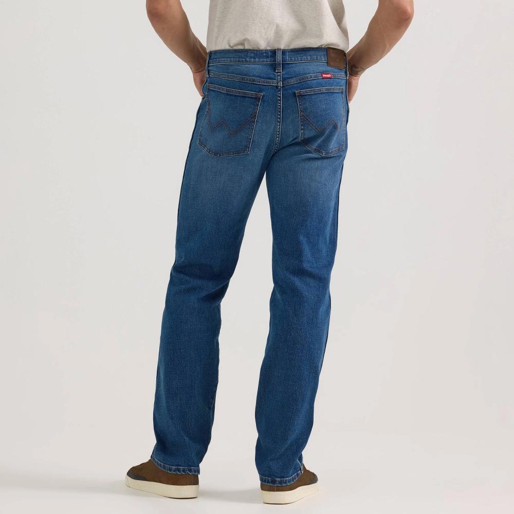 Wrangler Men's Straight Jeans - Indigo 42x30: Midweight Denim, Stretch, Fly Button, Belt Loops Product Image