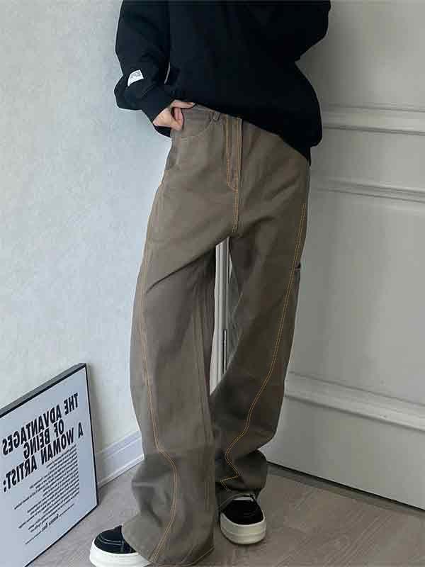 Vintage Maillard Patchwork Workwear Cargo Jeans Product Image