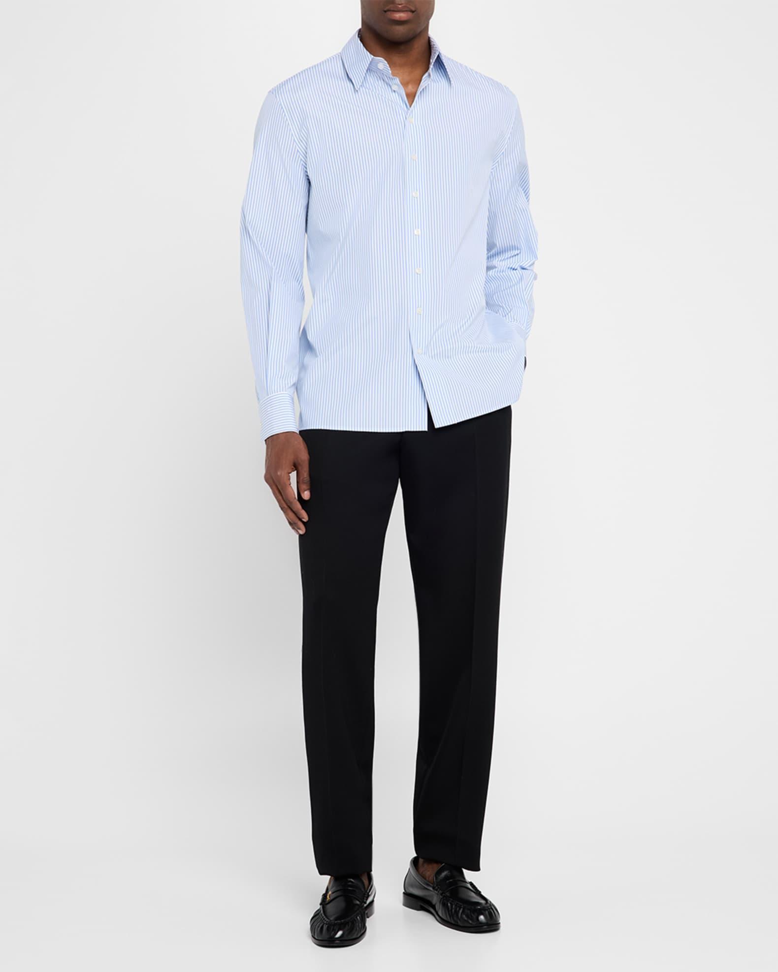 Men's Relaxed-Fit Cotton Stripe Sport Shirt Product Image