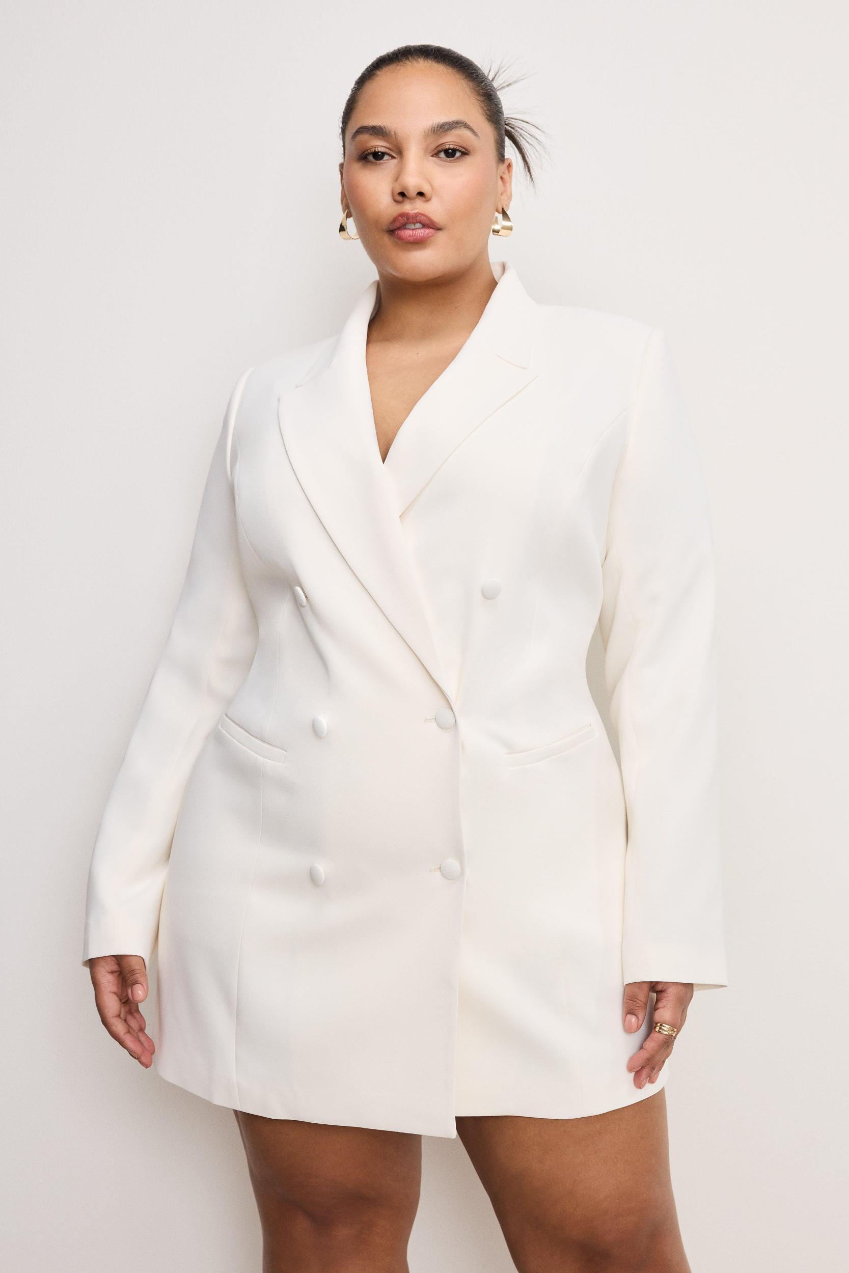 LUXE SUITING EXEC DRESS | CLOUD WHITE Product Image
