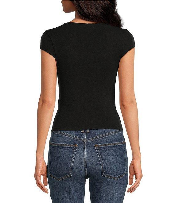 Good American Super Stretch Sweetheart Neck Short Sleeve Tee Product Image