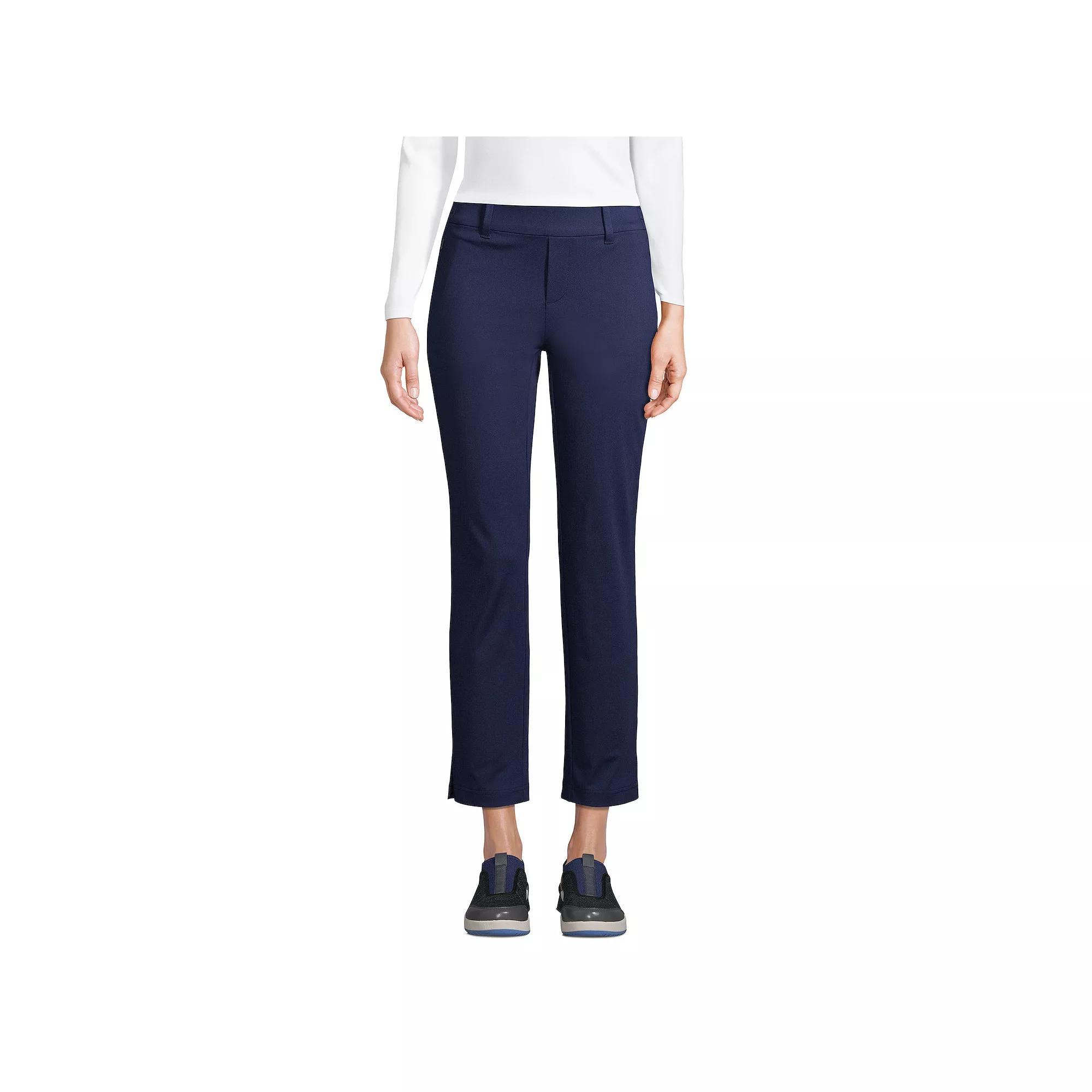 Women's Lands' End Flex Mid Rise Pull On Crop Pants, Size: XL, Deep  Blue Product Image
