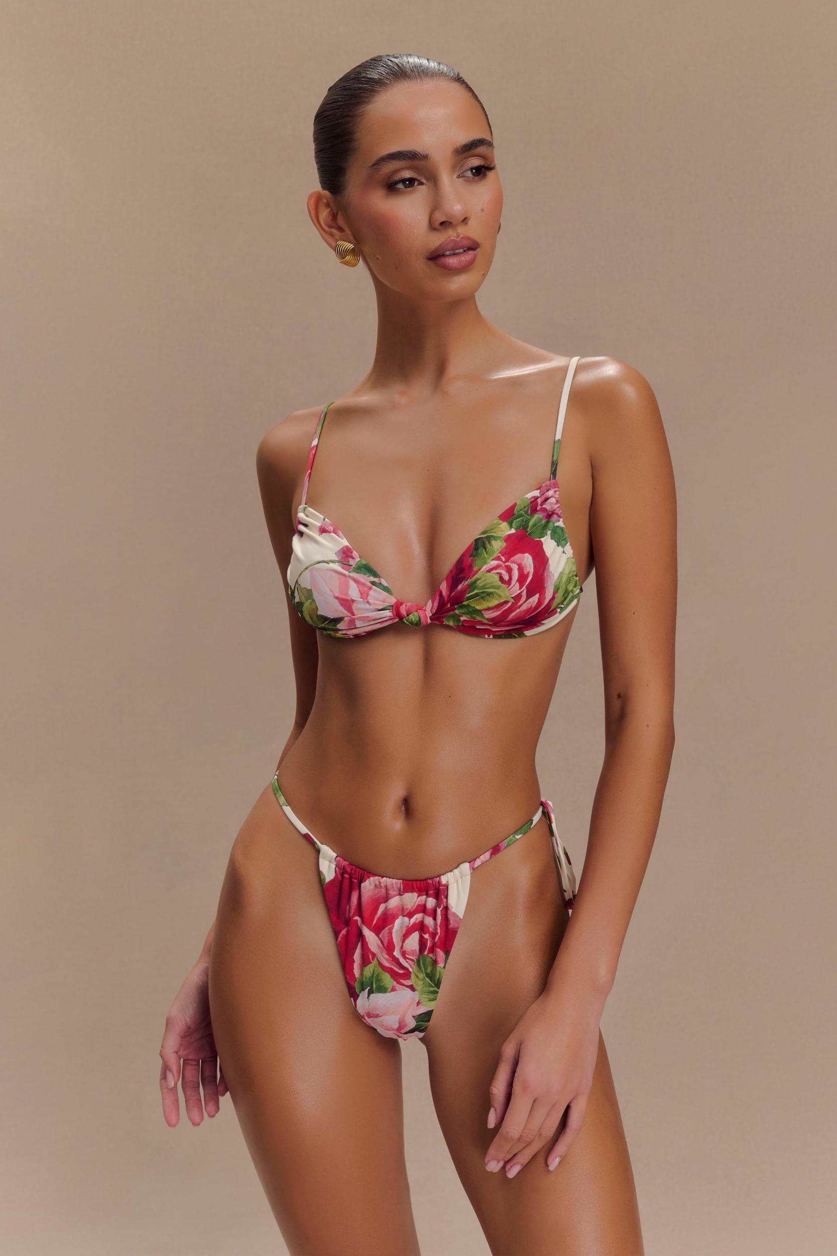 Rosmunda Ruched Bikini Top - Sonia Rose Print Product Image