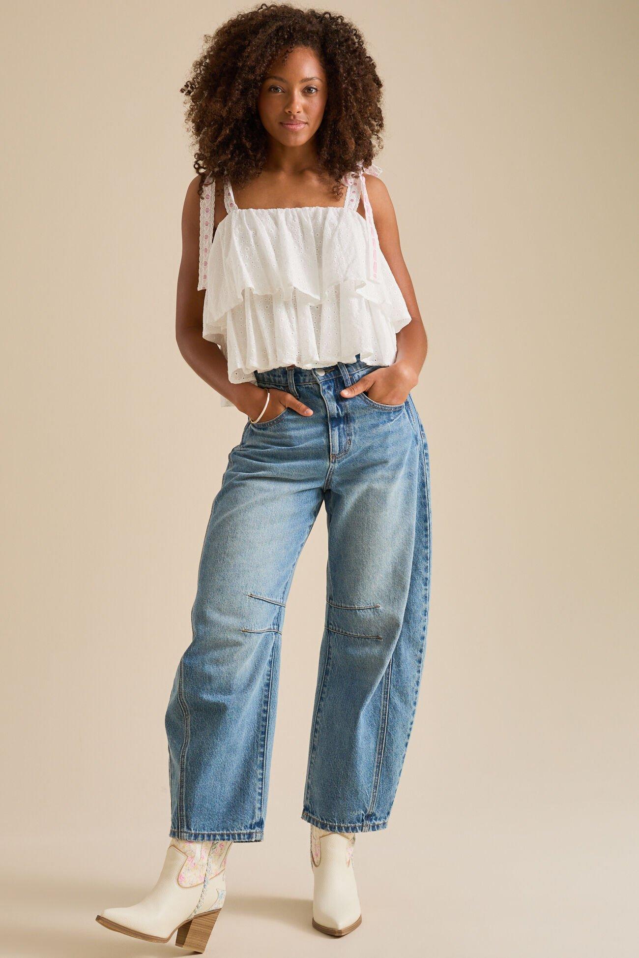 Dottie Embroidered Ruffle Tank Top Product Image