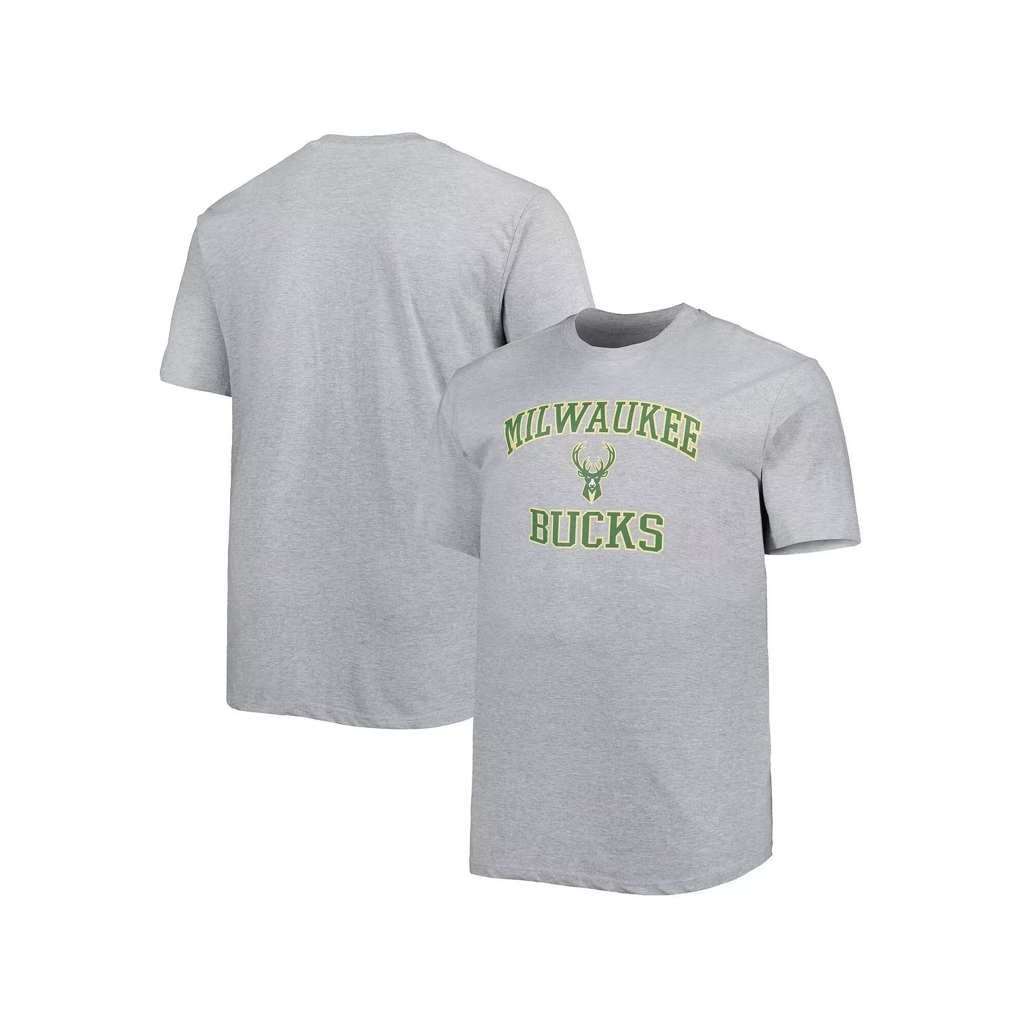 Mens Heathered Gray Milwaukee Bucks Big & Tall Heart & Soul T-Shirt Product Image