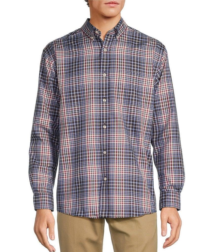Roundtree & Yorke TravelSmart Classic Fit Easy Care Twill Large Plaid Sport Shirt Product Image