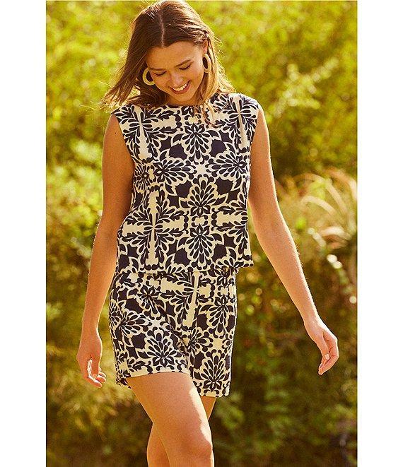 Skies Are Blue Printed Flat Front Coordinating Shorts Product Image