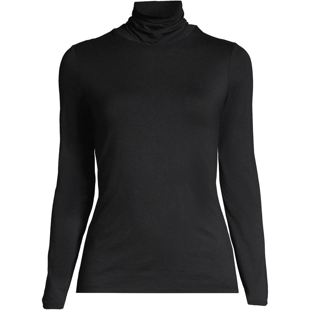 Plus Size Lands' End Lightweight Fitted Long Sleeve Turtleneck, Women's, Size: 1XL, White Product Image