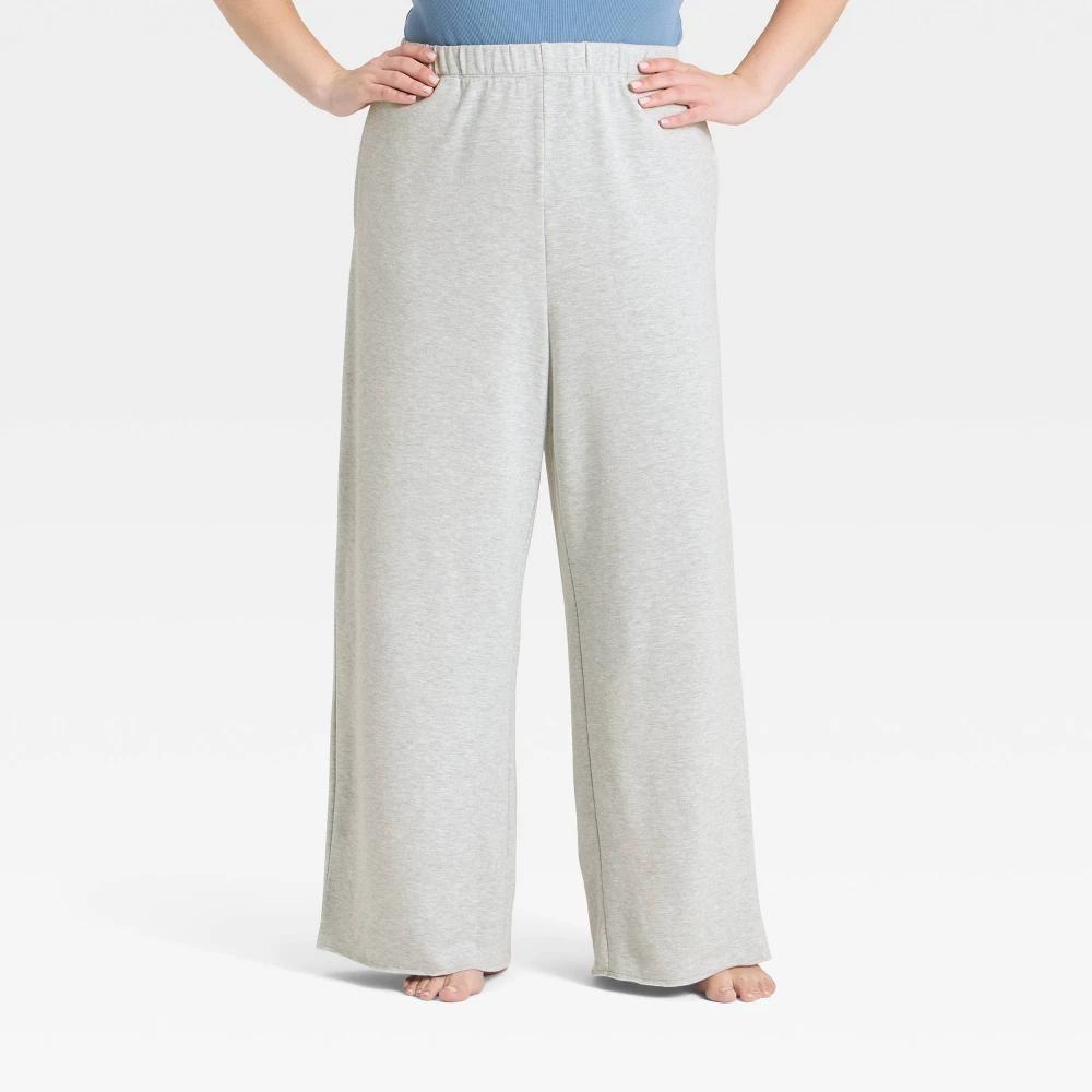 Women's French Terry Fleece Wide Leg Lounge Pants - Wild Fable™ Product Image