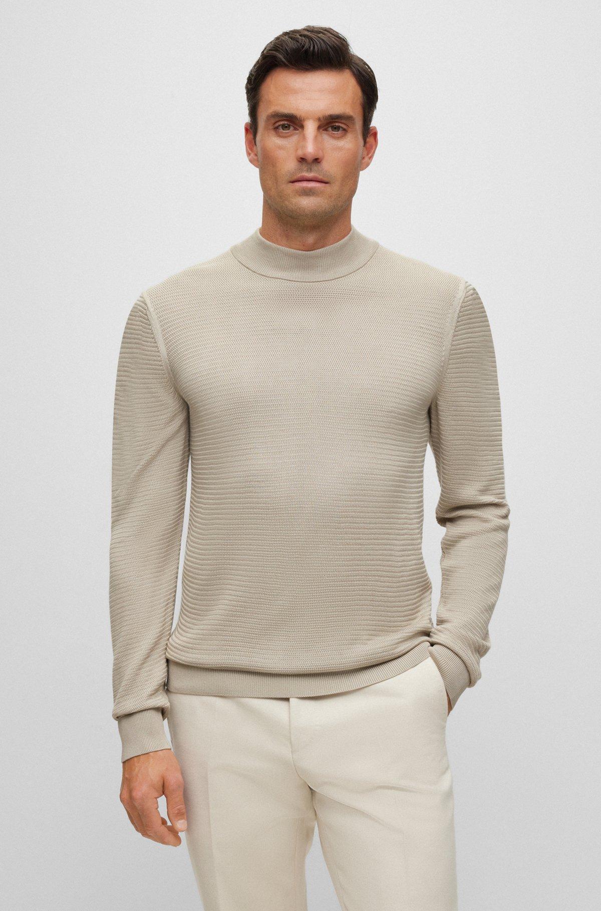 Mock-neck sweater in knitted silk Product Image