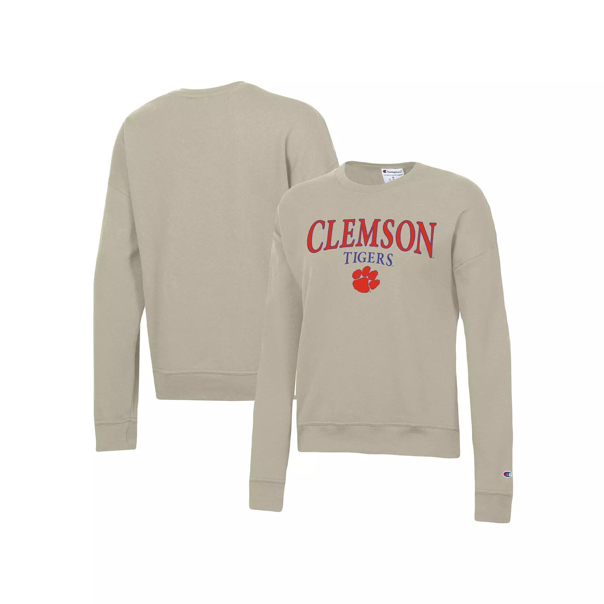Women's Champion Tan Clemson Tigers Powerblend Pullover Sweatshirt, Size: 2XL, Team Product Image