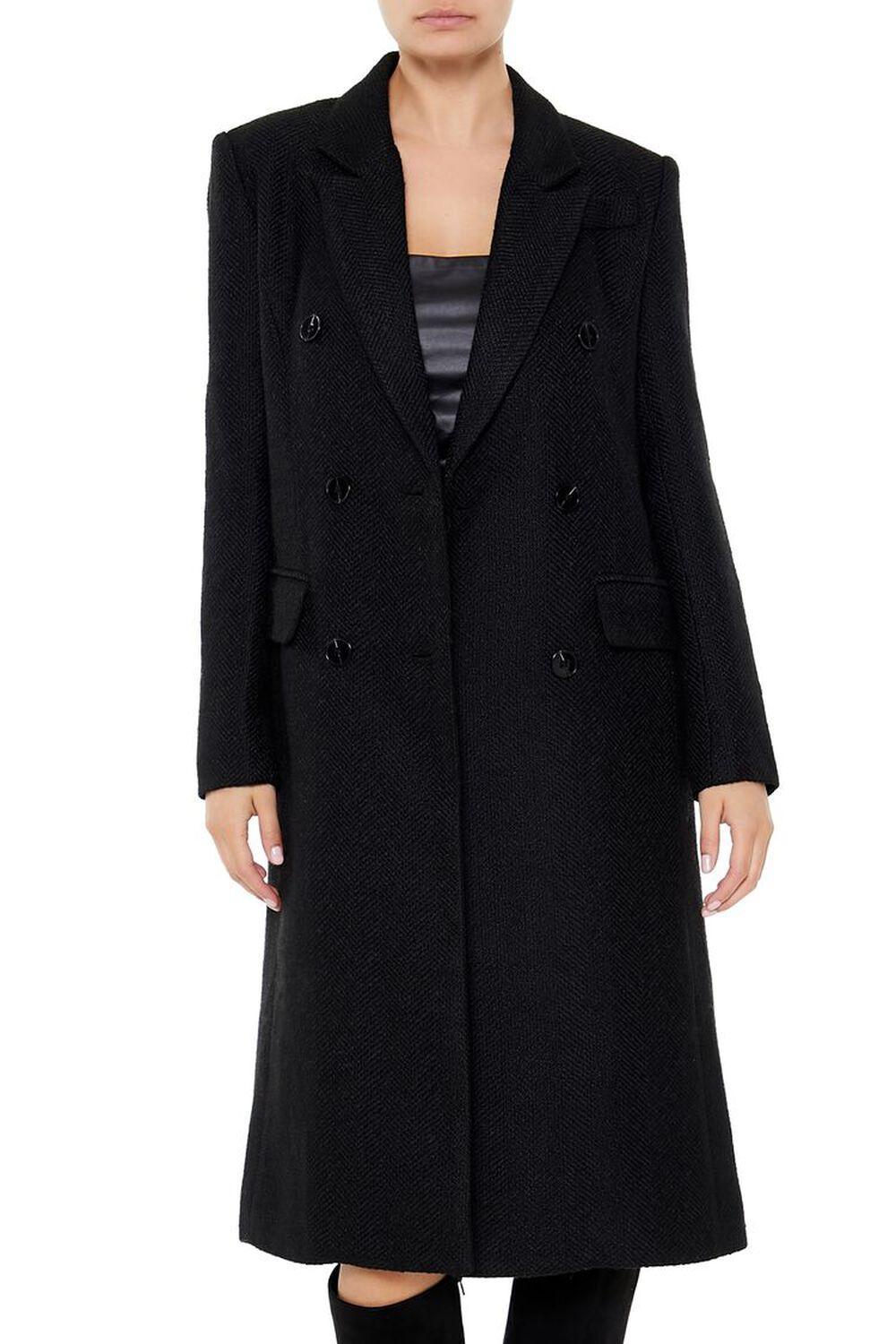Notched Double-Breasted Coat | Forever 21 Product Image