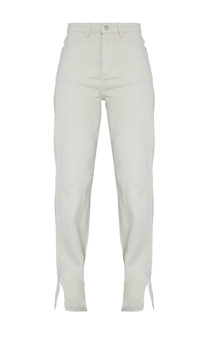 Sand  Split Hem Jeans Product Image