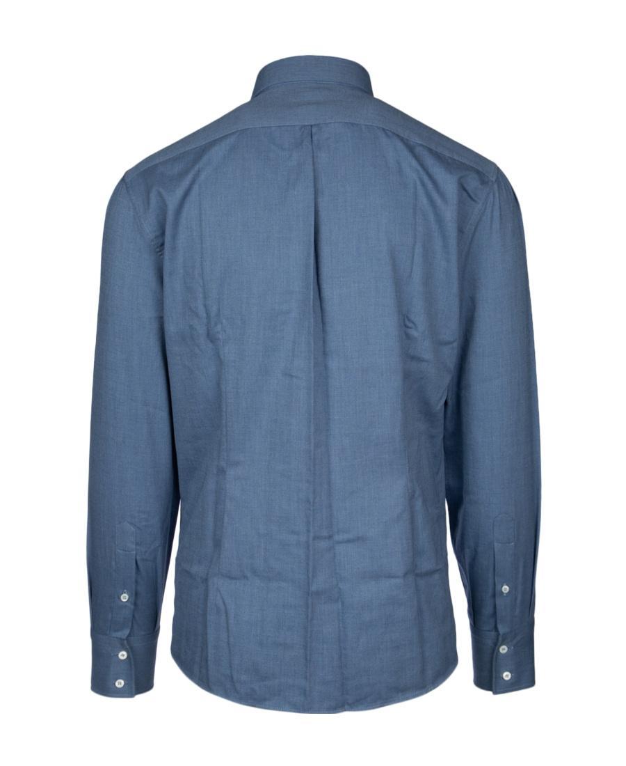 BRUNELLO CUCINELLI Long-sleeve Denim Shirt In Blue Product Image