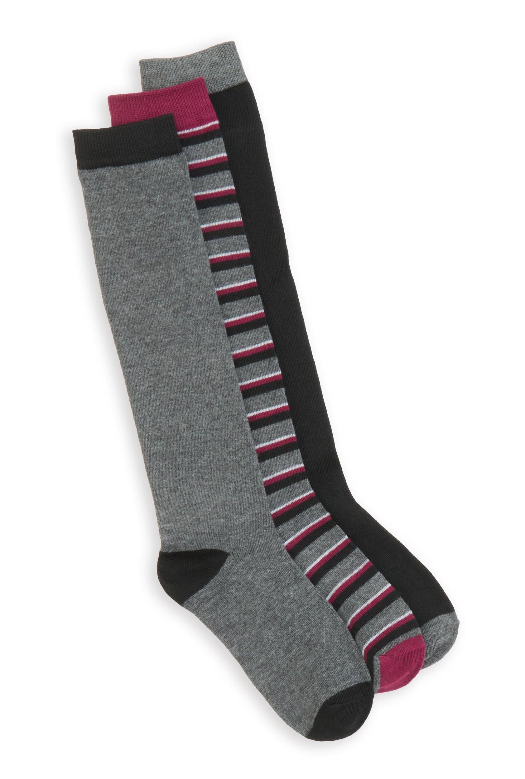 Womens Striped Knee High Socks 3 Pack Size 9-11 Product Image