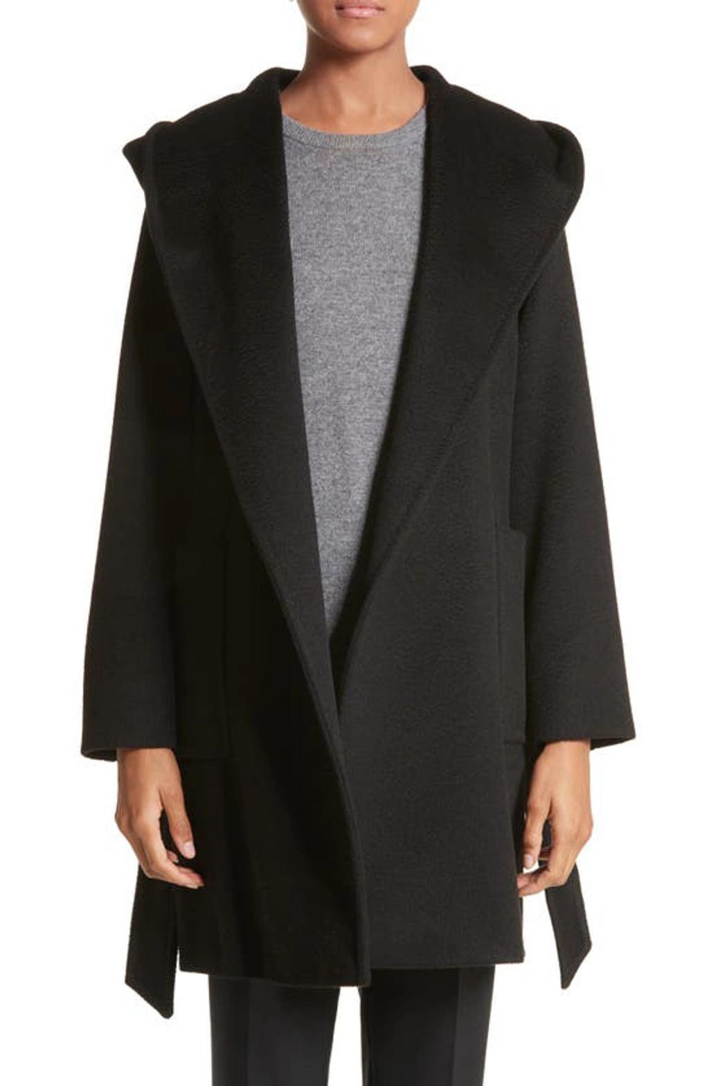 Womens Rialto Camel Hair Hooded Wrap Coat Product Image