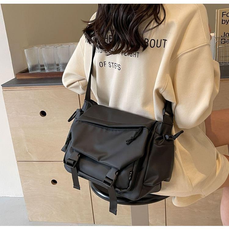 Plain Buckled Messenger Bag Product Image