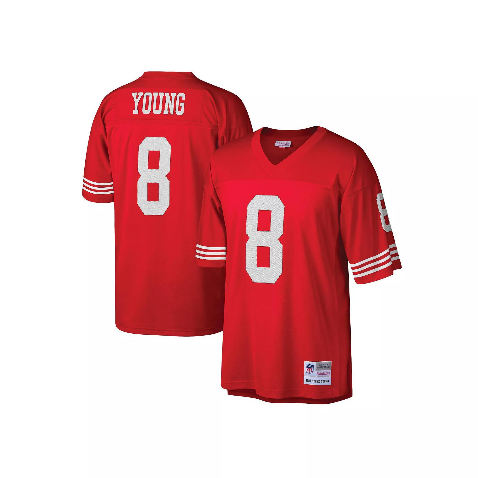 Mens Mitchell & Ness Steve Young Scarlet San Francisco 49ers Legacy Replica Jersey Product Image
