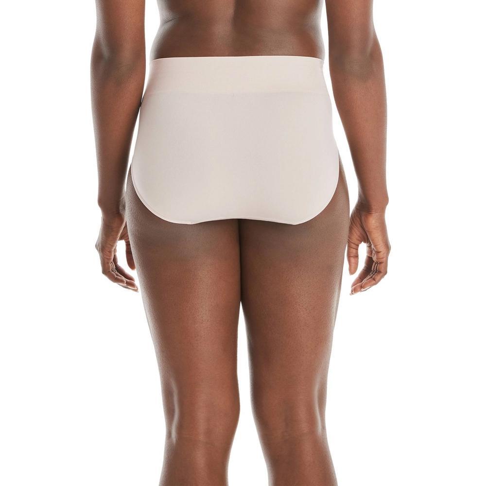 Hanes Premium Women's Smoothing Seamless 3pk Basic High Cut Briefs - Black/Beige 8: Midweight Knit, Full Elastic Waistband Product Image