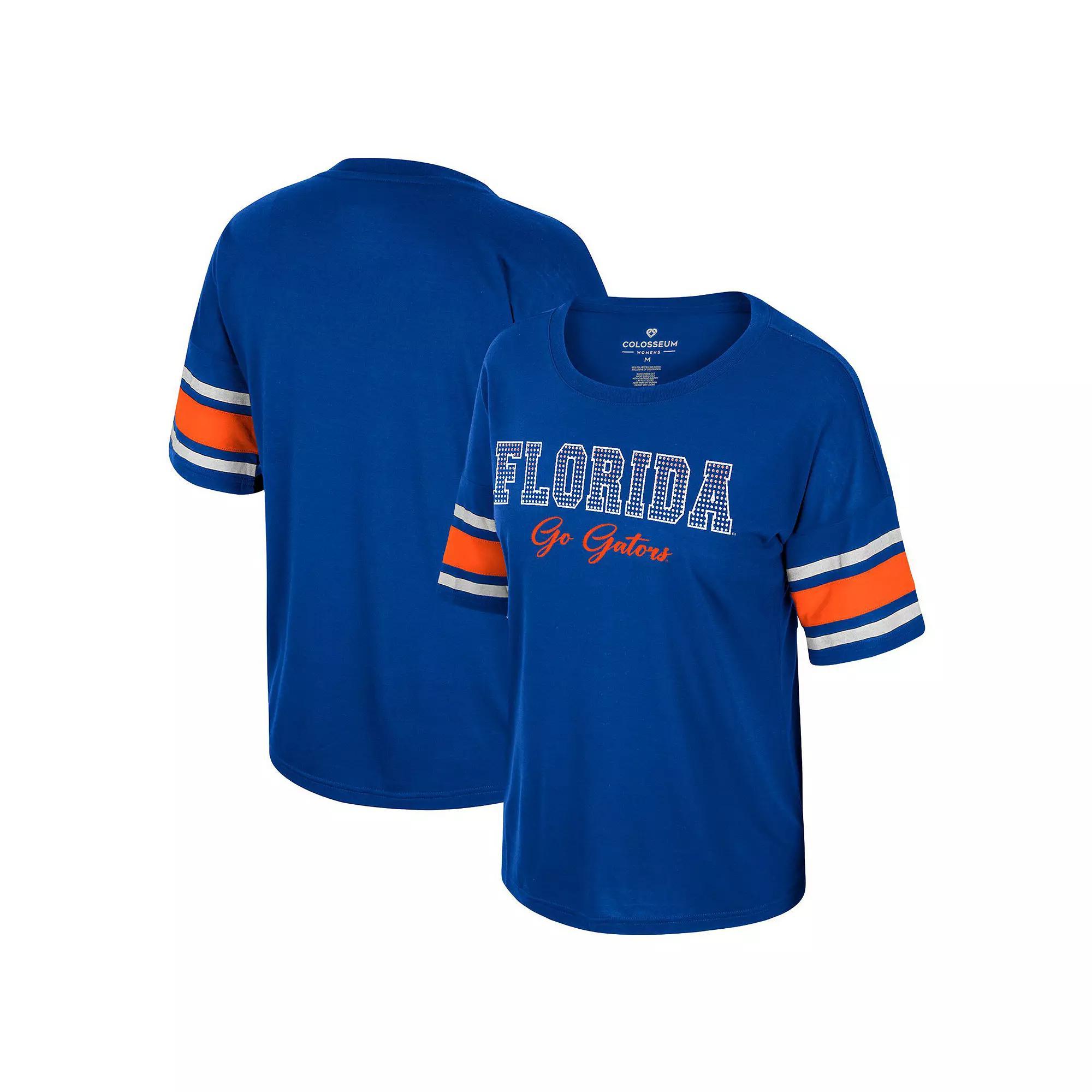 Womens Colosseum Royal Florida Gators Im Gliding Here Rhinestone T-Shirt Product Image
