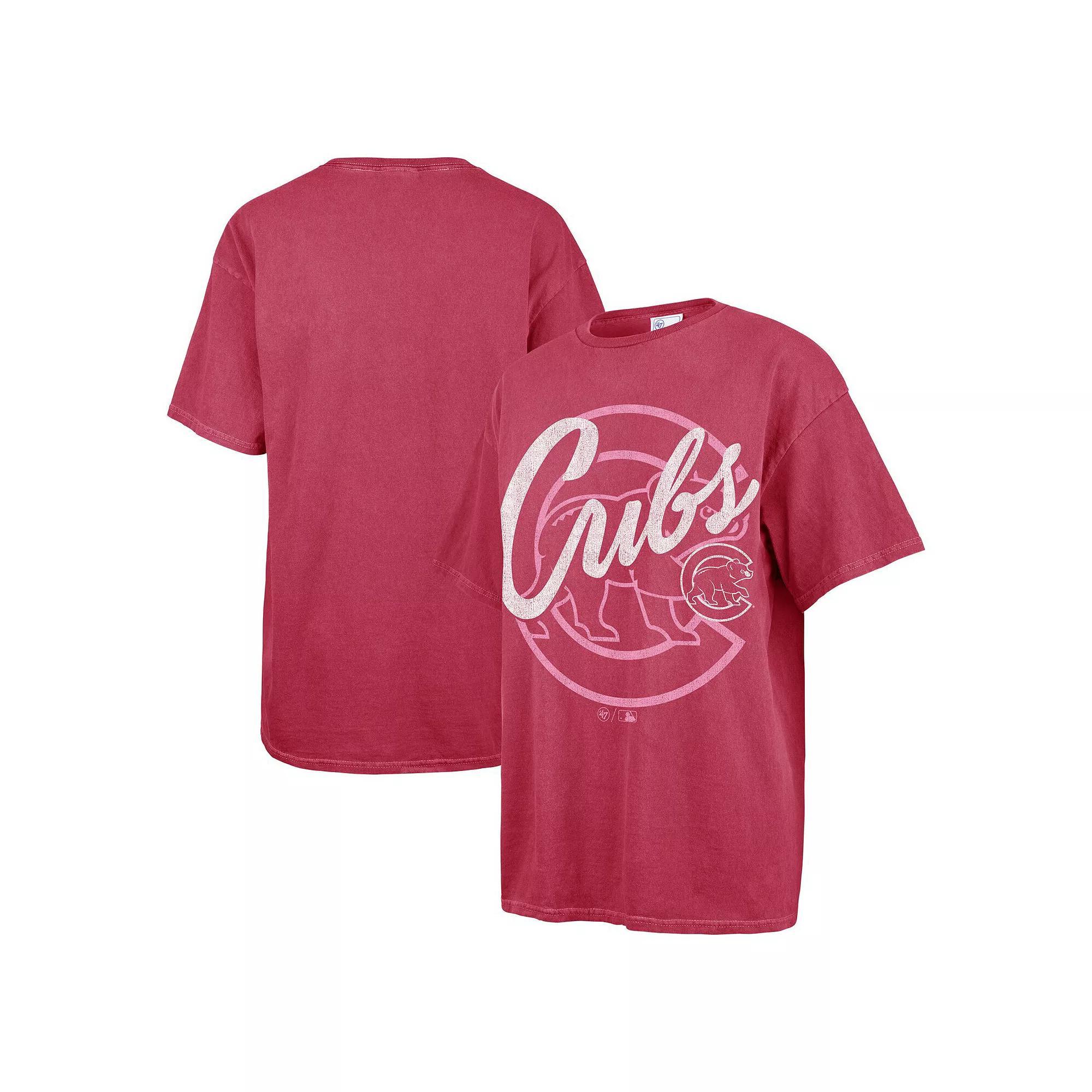 Women's '47 Pink Chicago Cubs Dopamine Tradition T-Shirt, Size: Large/XL Product Image