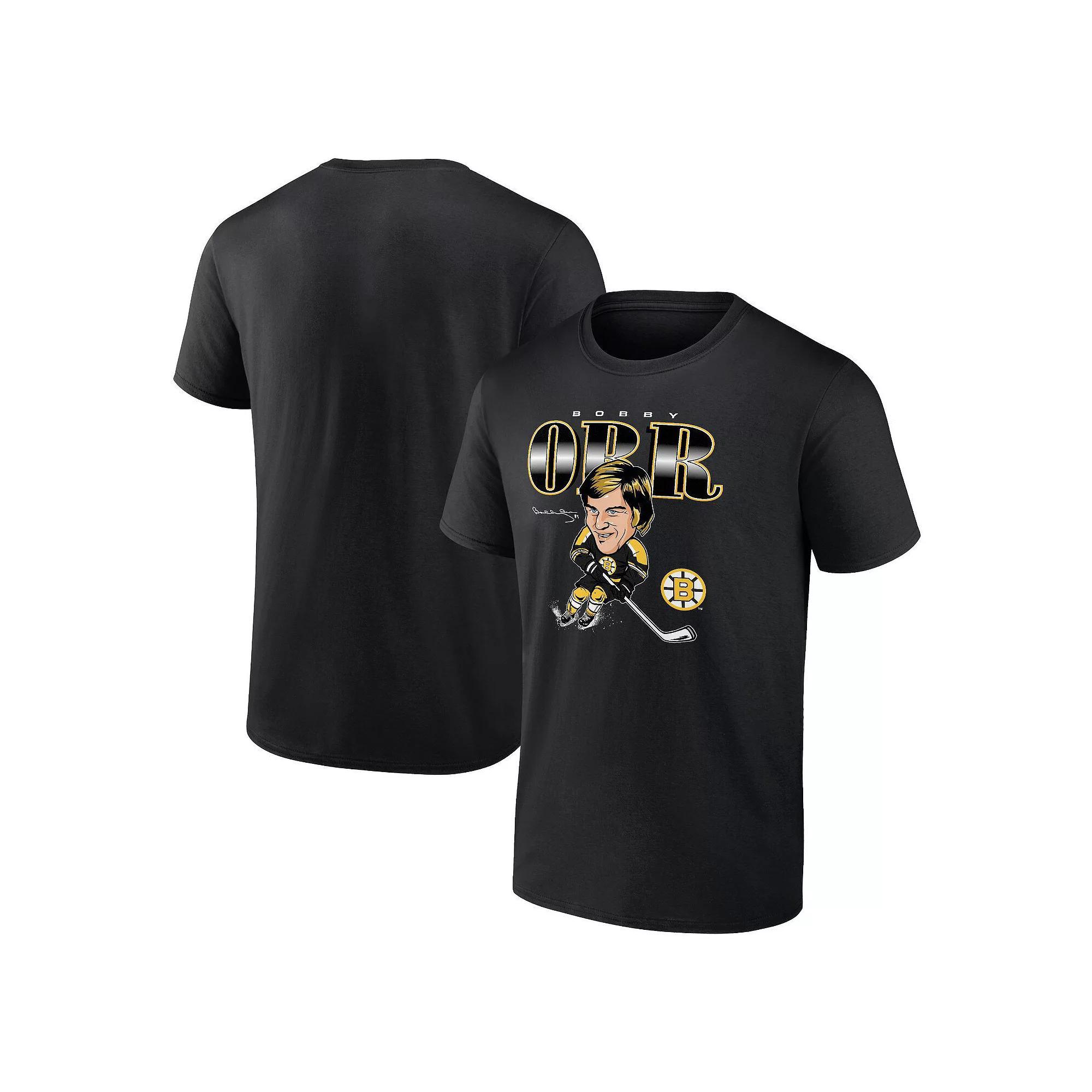Men's Fanatics Branded Bobby Orr Black Boston Bruins Player Caricature T-Shirt, Size: Small Product Image