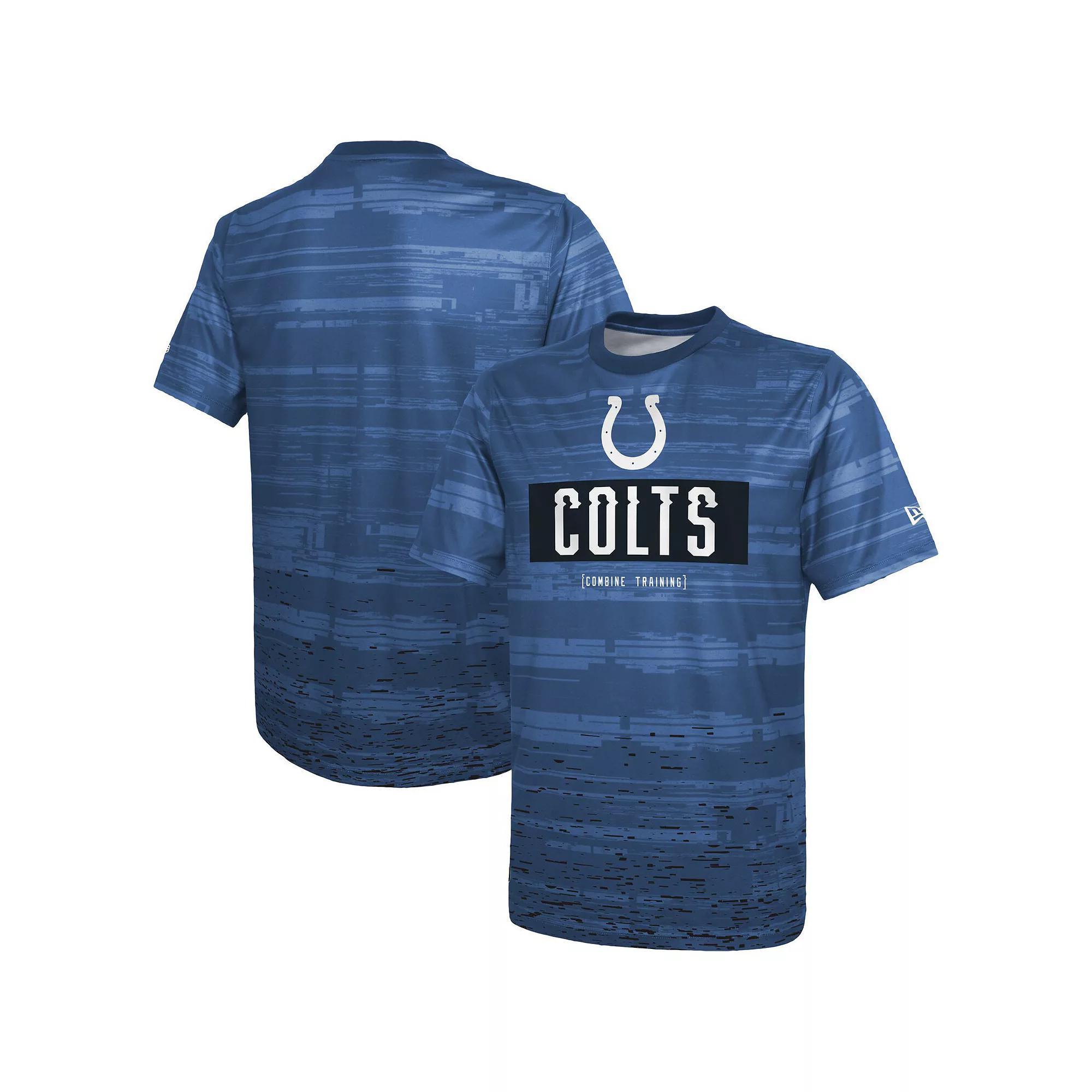 Men's New Era Royal Indianapolis Colts Combine Authentic Sweep T-Shirt, Size: Medium, Blue Product Image