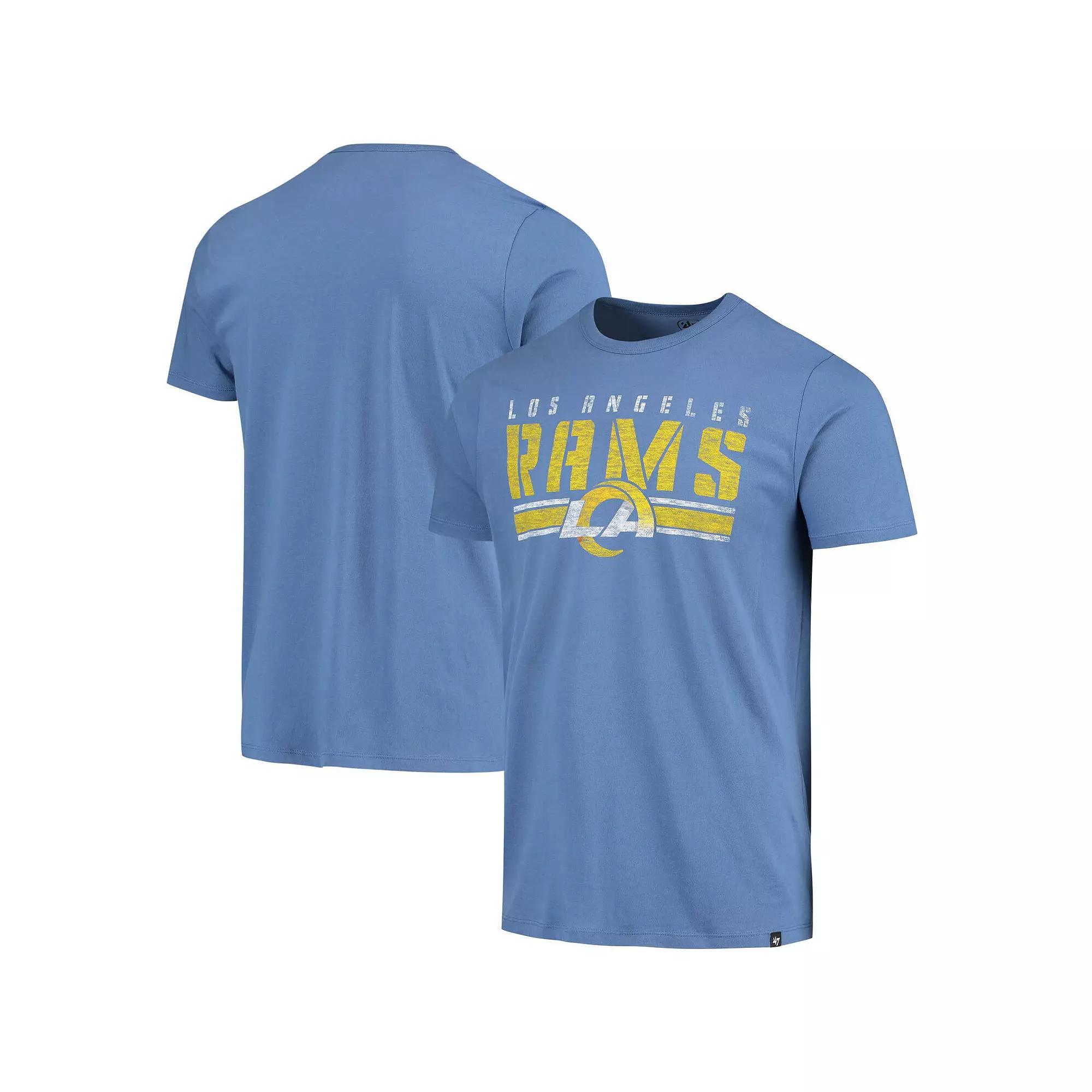 Men's '47 Heathered Royal Los Angeles Rams Stripe Thru Franklin T-Shirt, Size: Medium, Blue Product Image