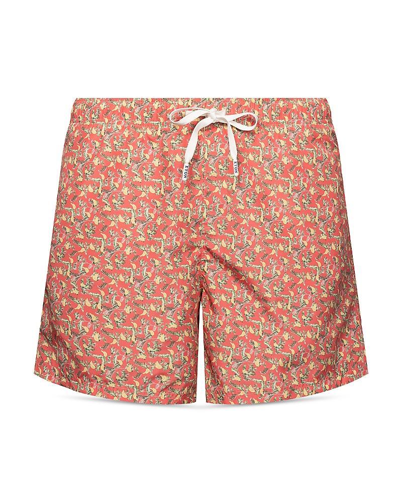 Mens Palm Tree-Print Swim Trunks Product Image