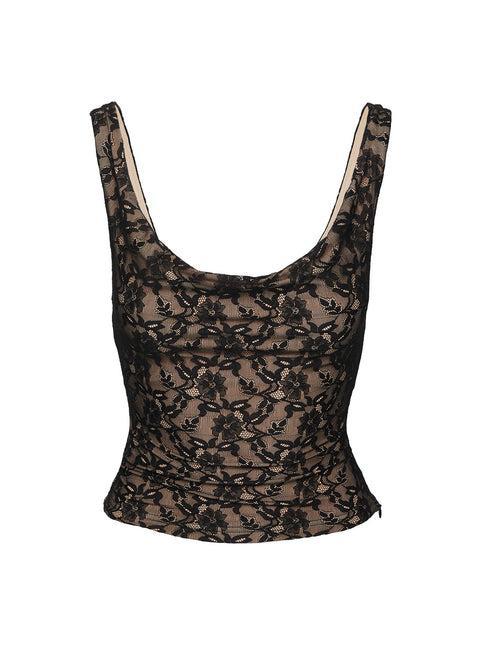 Romani Lace Mini Skirt Black Product Image
