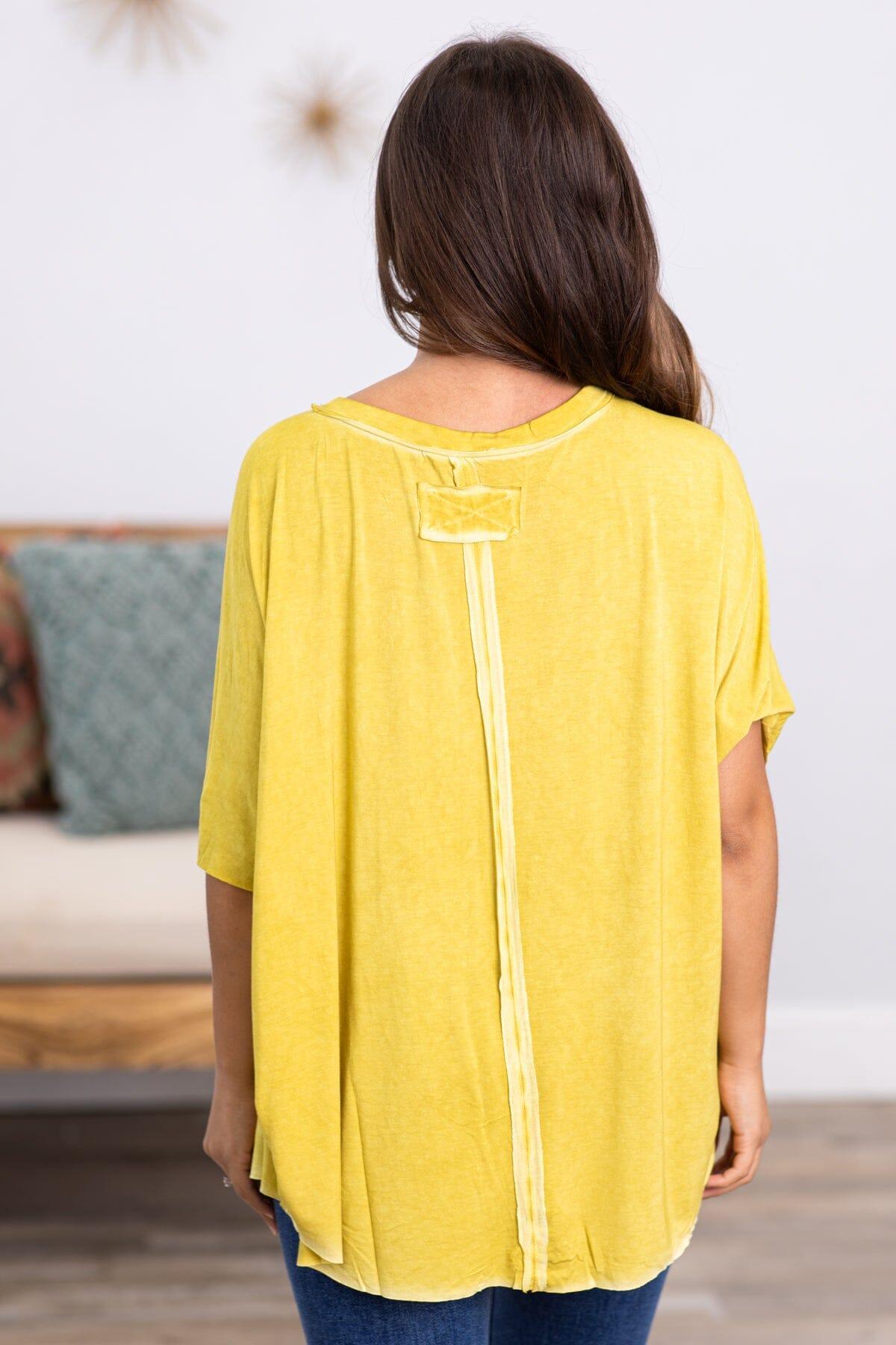 Light Olive Washed Dolman Sleeve Top Product Image
