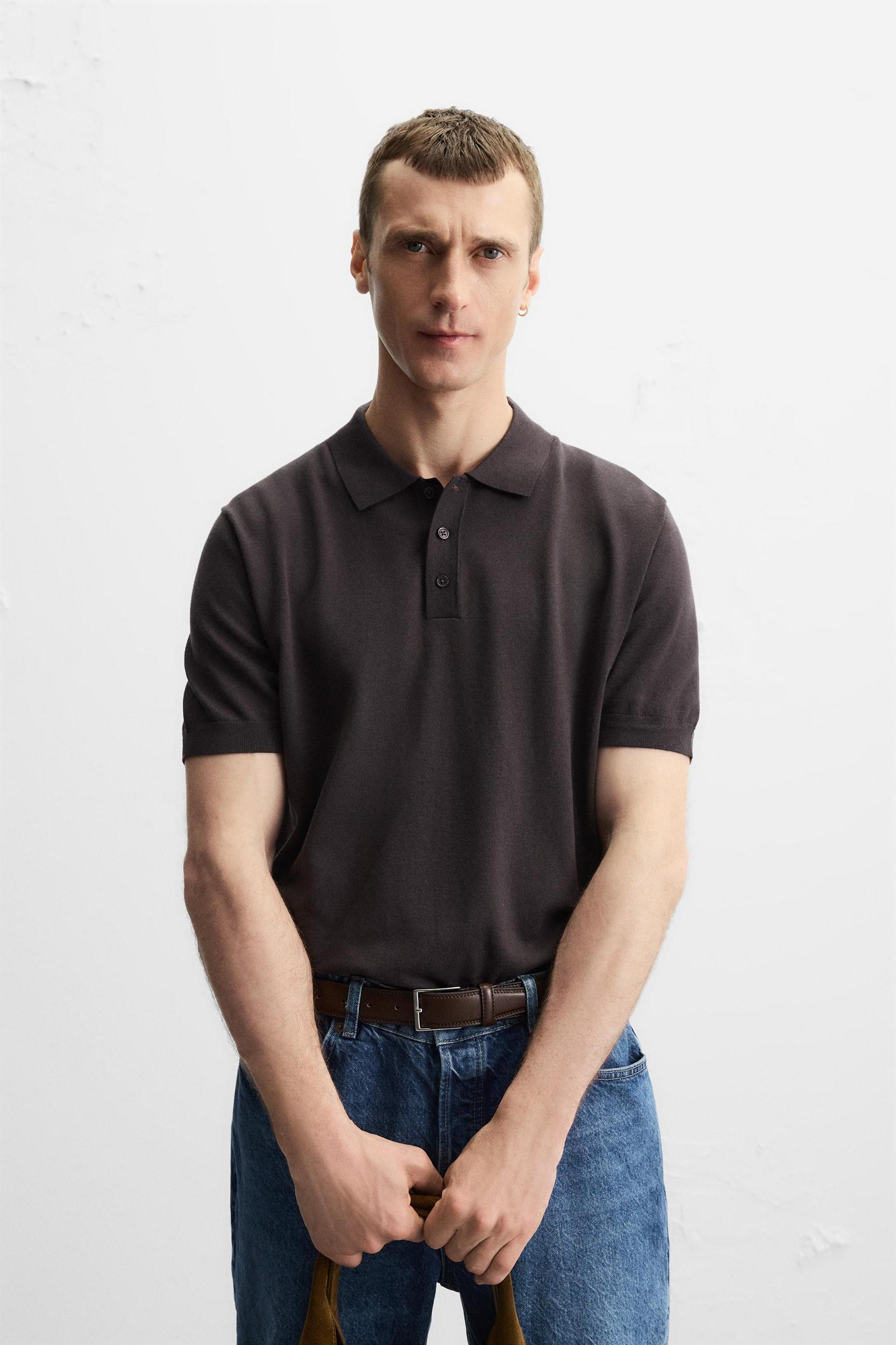 KNIT COTTON - LYOCELL POLO SHIRT Product Image