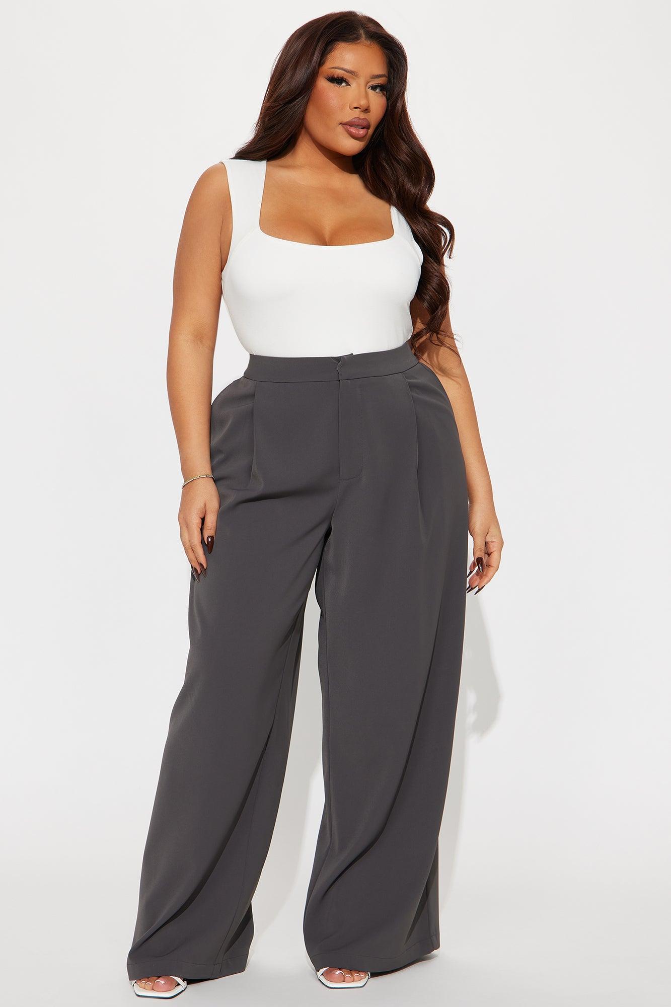 Make Your Point Wide Leg Trouser - Charcoal Product Image