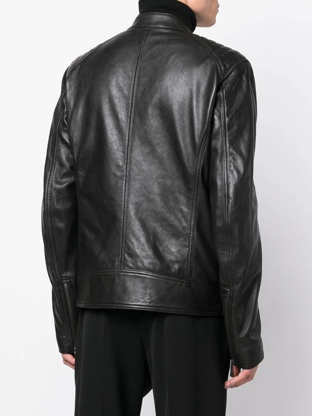 long-sleeve leather jacket Product Image