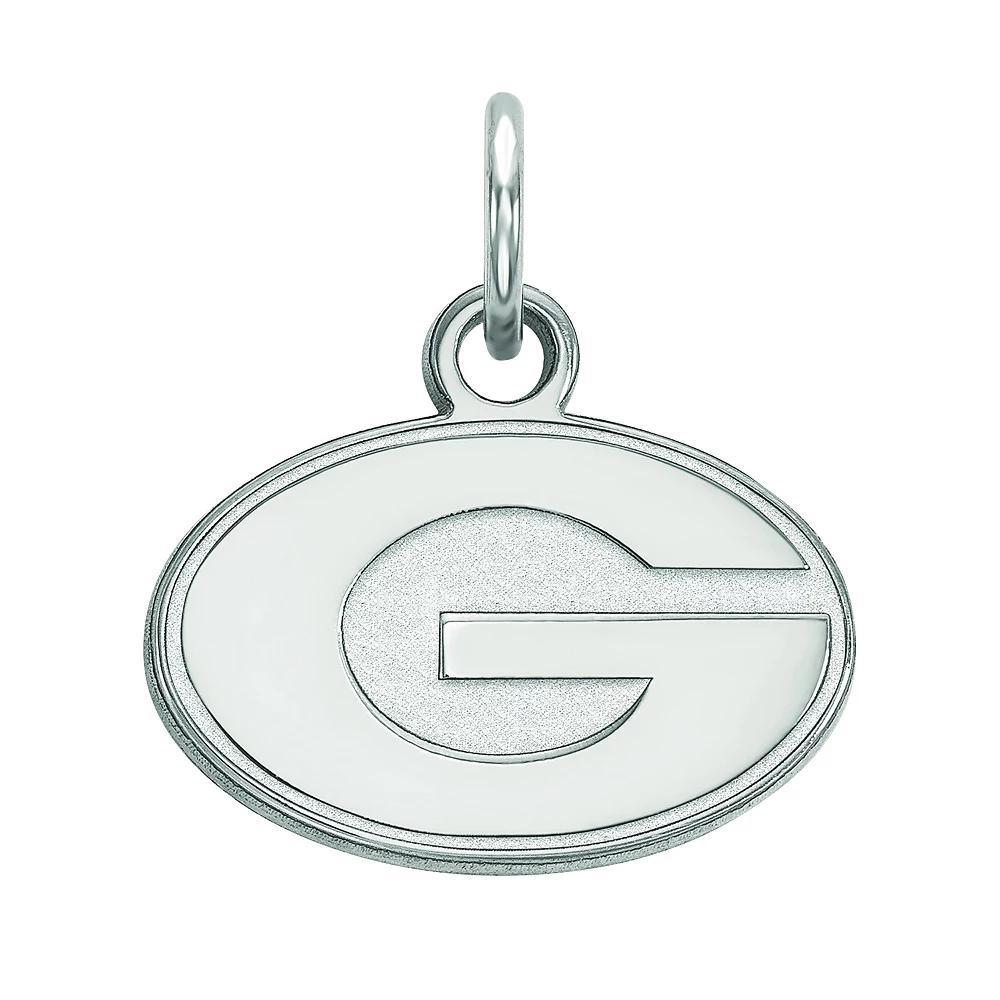 LogoArt Georgia Bulldogs Sterling Silver Rhodium Plated Pendant, Women's, Size: 15 mm Product Image